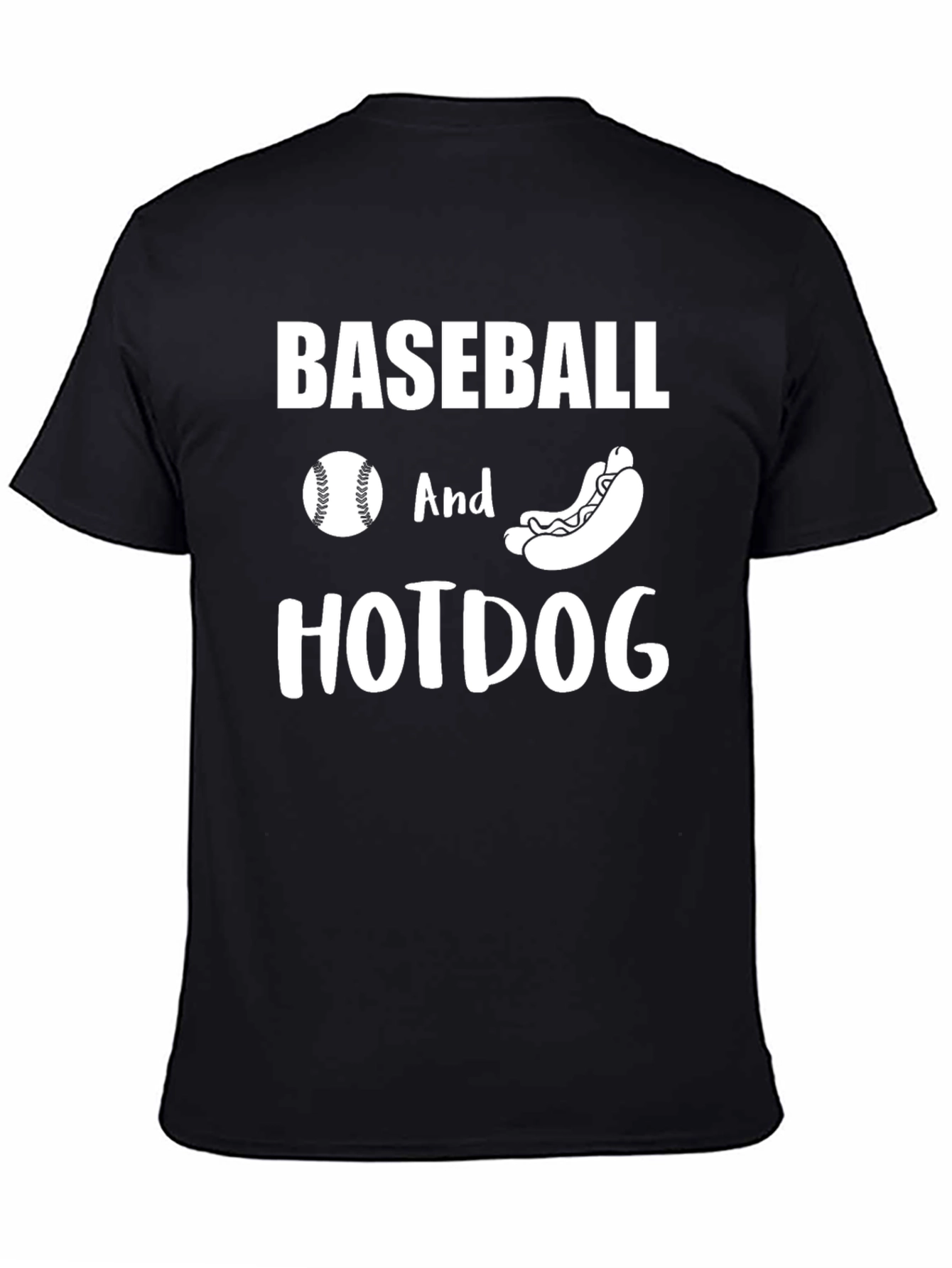 Black Baseball And Hotdog Graphic Tee view 4