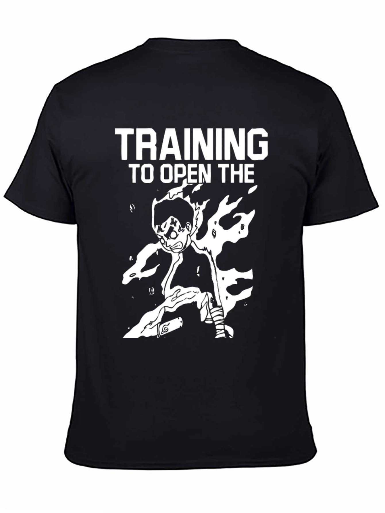 Black Anime Training T-Shirt view 4