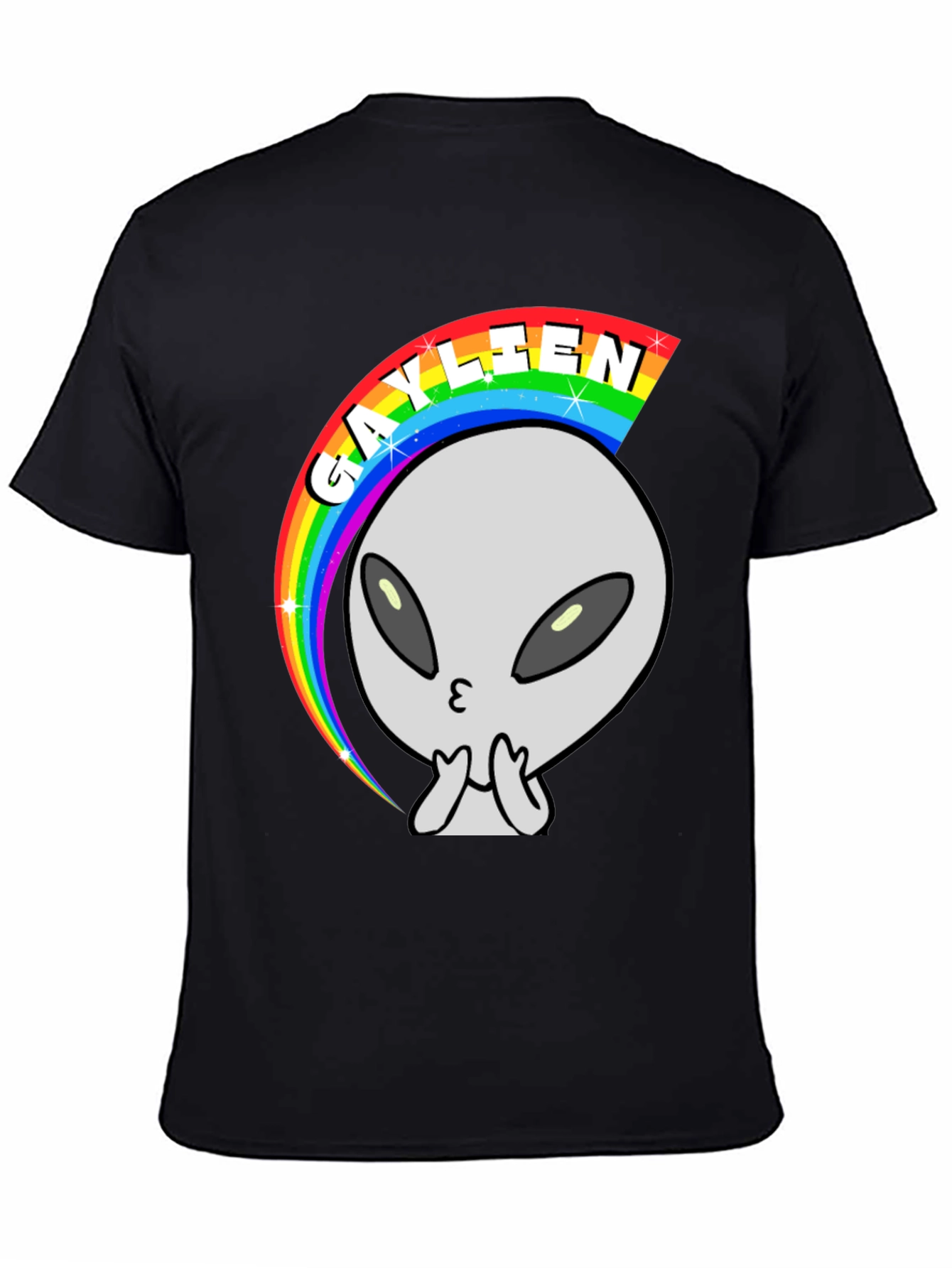 Black Gaylien Rainbow T-Shirt - Black view 4