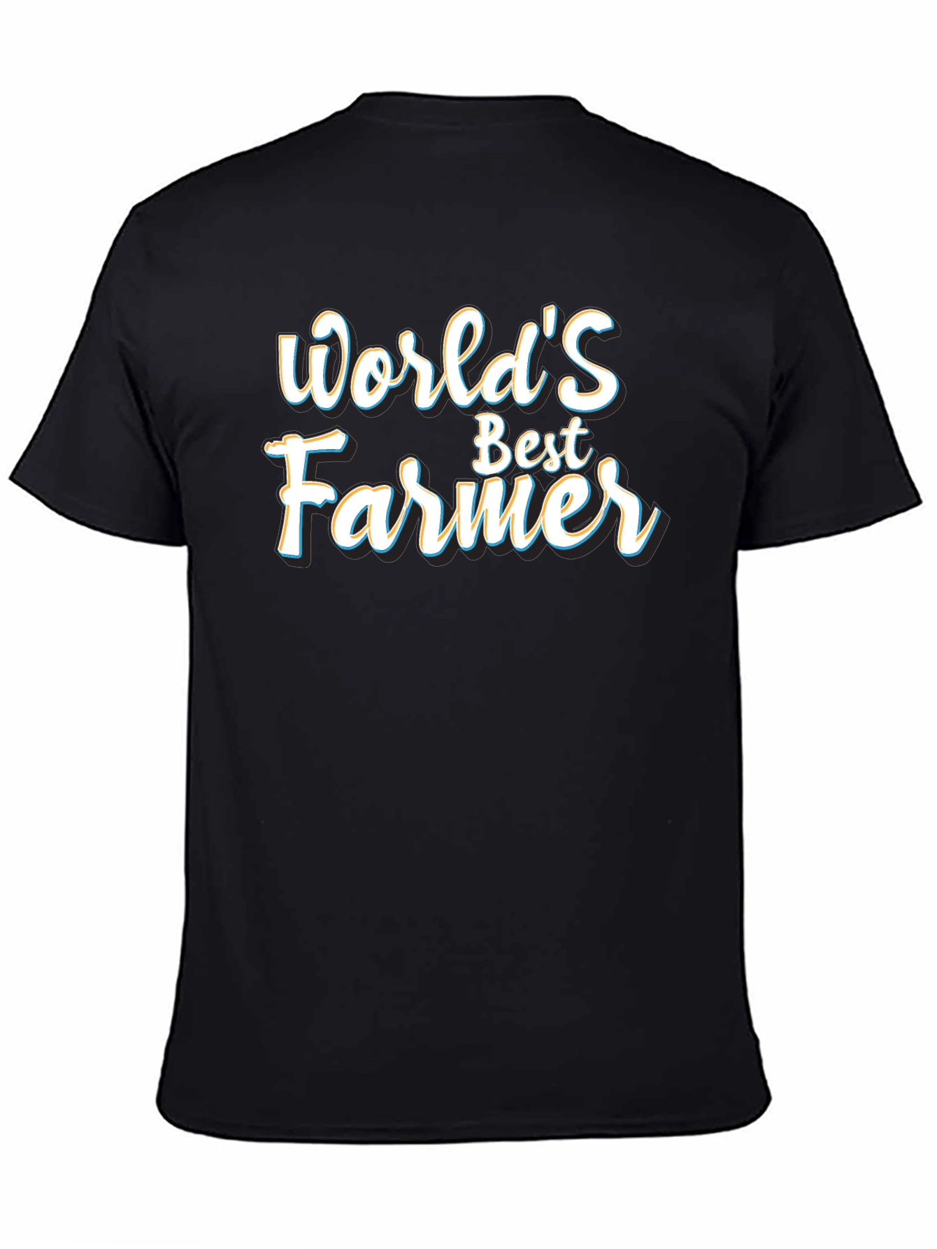 Black World's Best Farmer Black Graphic T-Shirt view 4