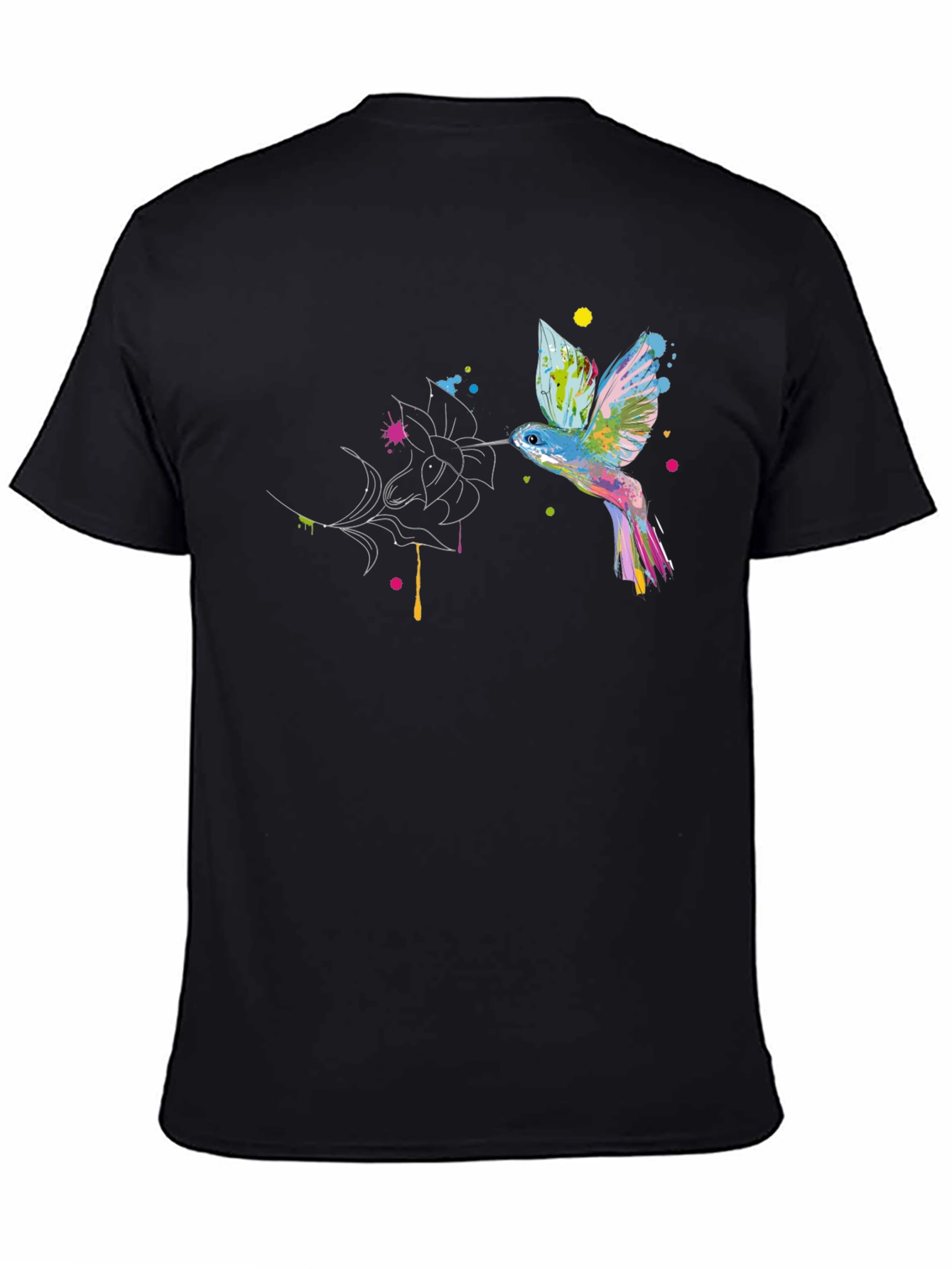 Black Hummingbird Graphic Black T-Shirt view 4