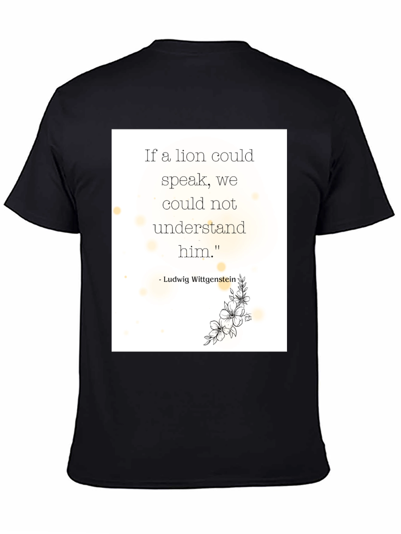 Black Philosophical Lion Quote T-Shirt view 4
