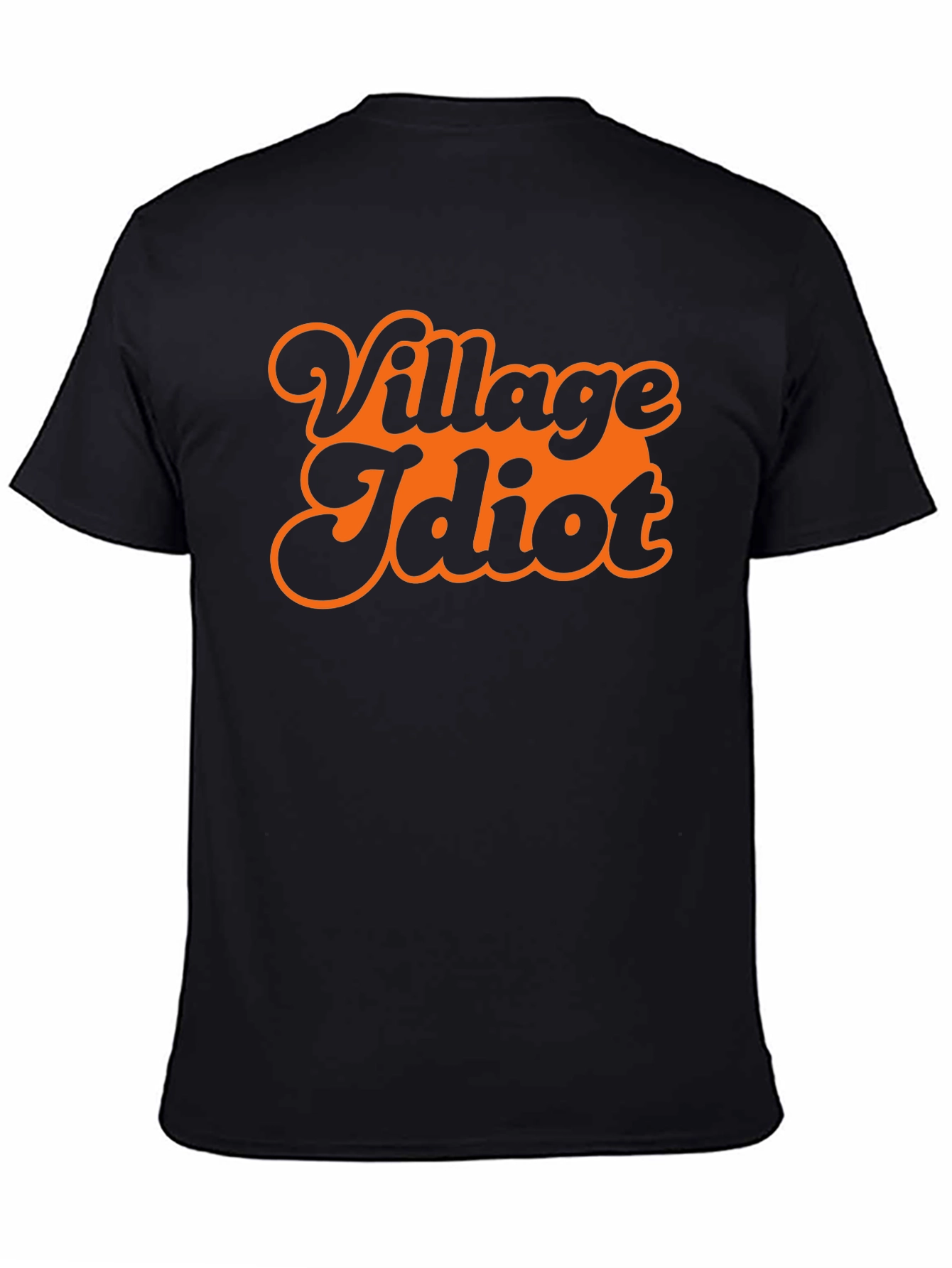 Black Village Idiot Graphic Tee - Retro Style Black T-Shirt view 4