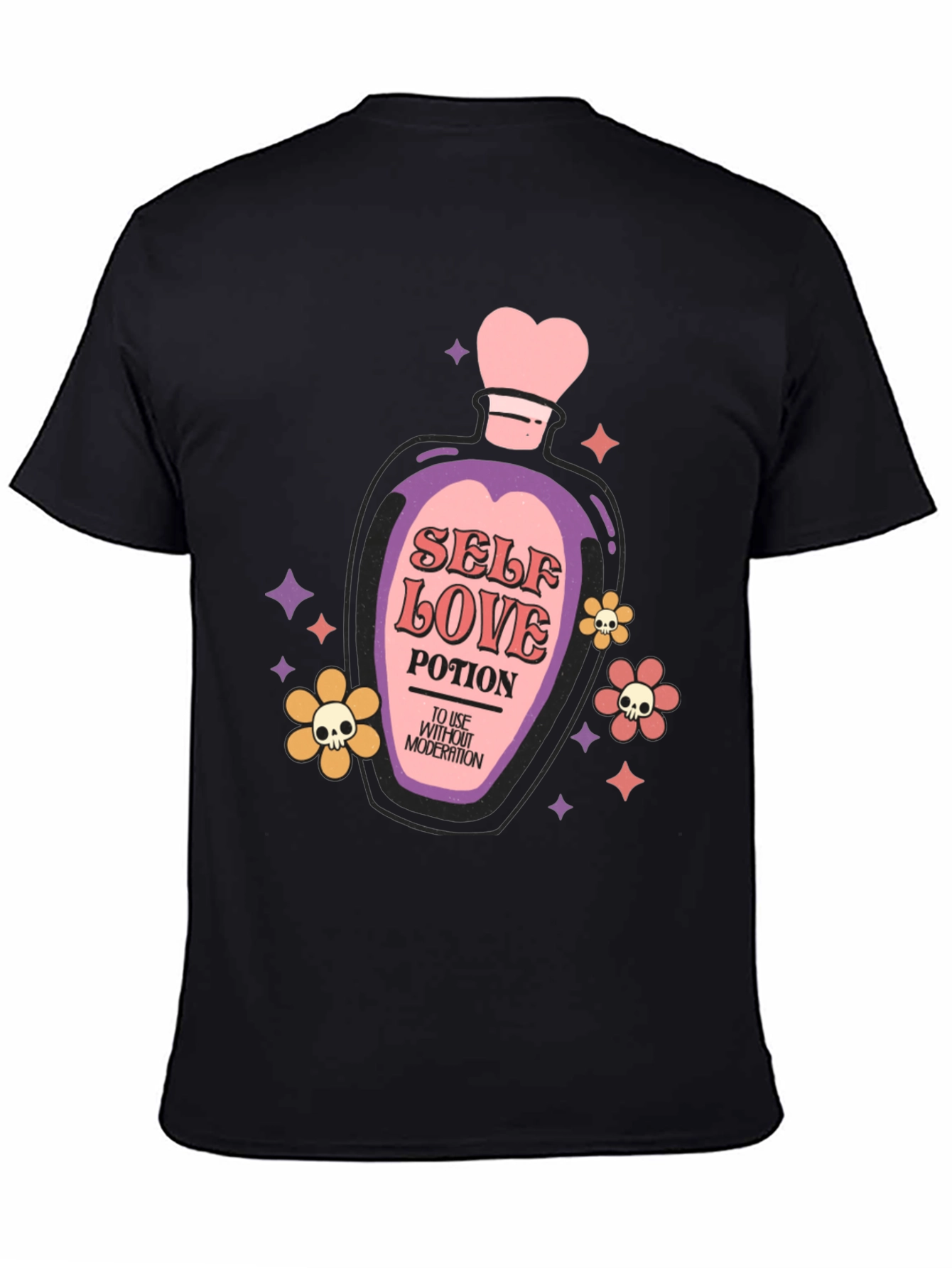 Black Self Love Potion Graphic T-Shirt view 4