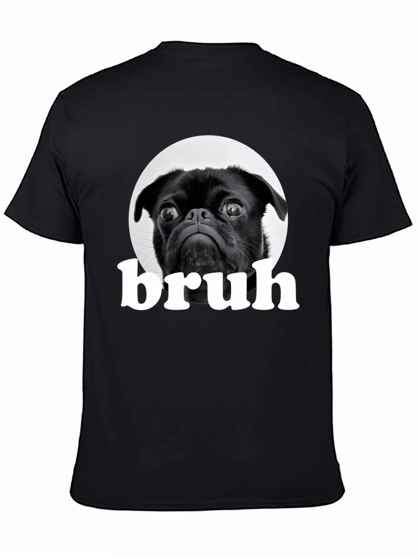 Black Black Pug "Bruh" Graphic T-Shirt view 4