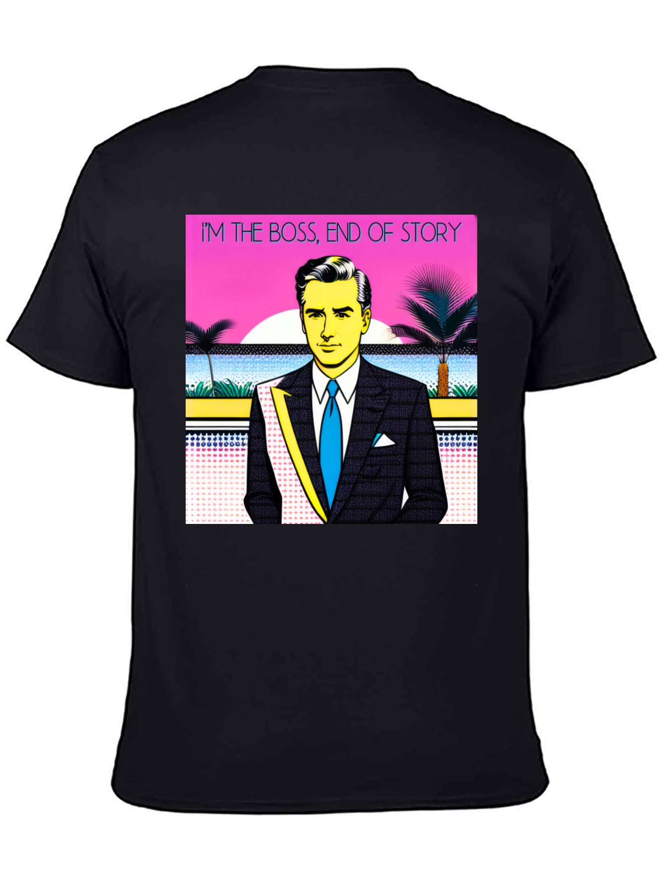 Black I'm The Boss Men's Graphic T-Shirt view 4