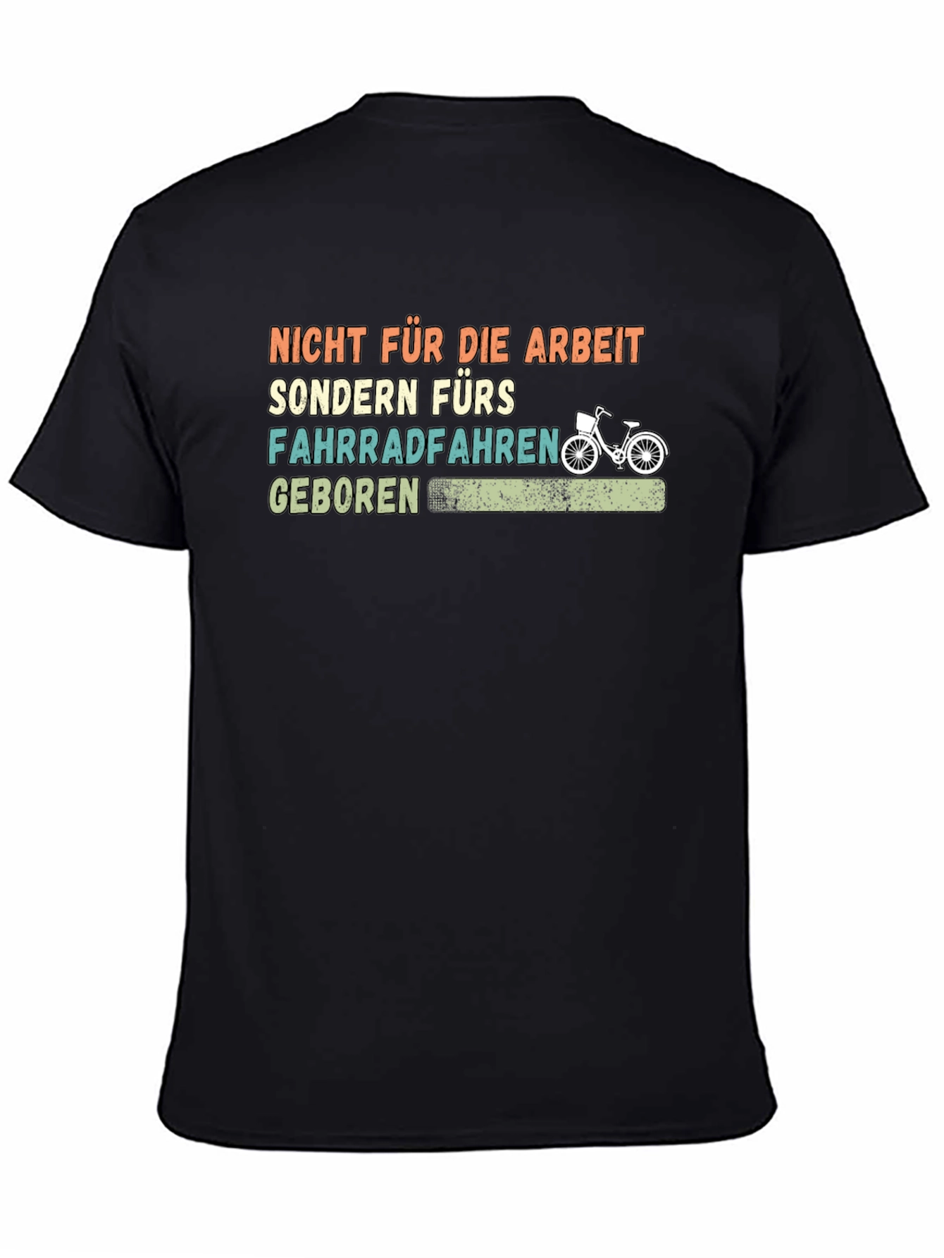 Black Born to Bike T-Shirt - Funny Cycling Tee view 4
