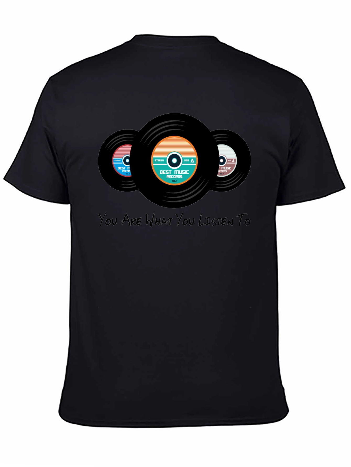 Black Vinyl Record Graphic Tee - Music Lover T-Shirt view 4