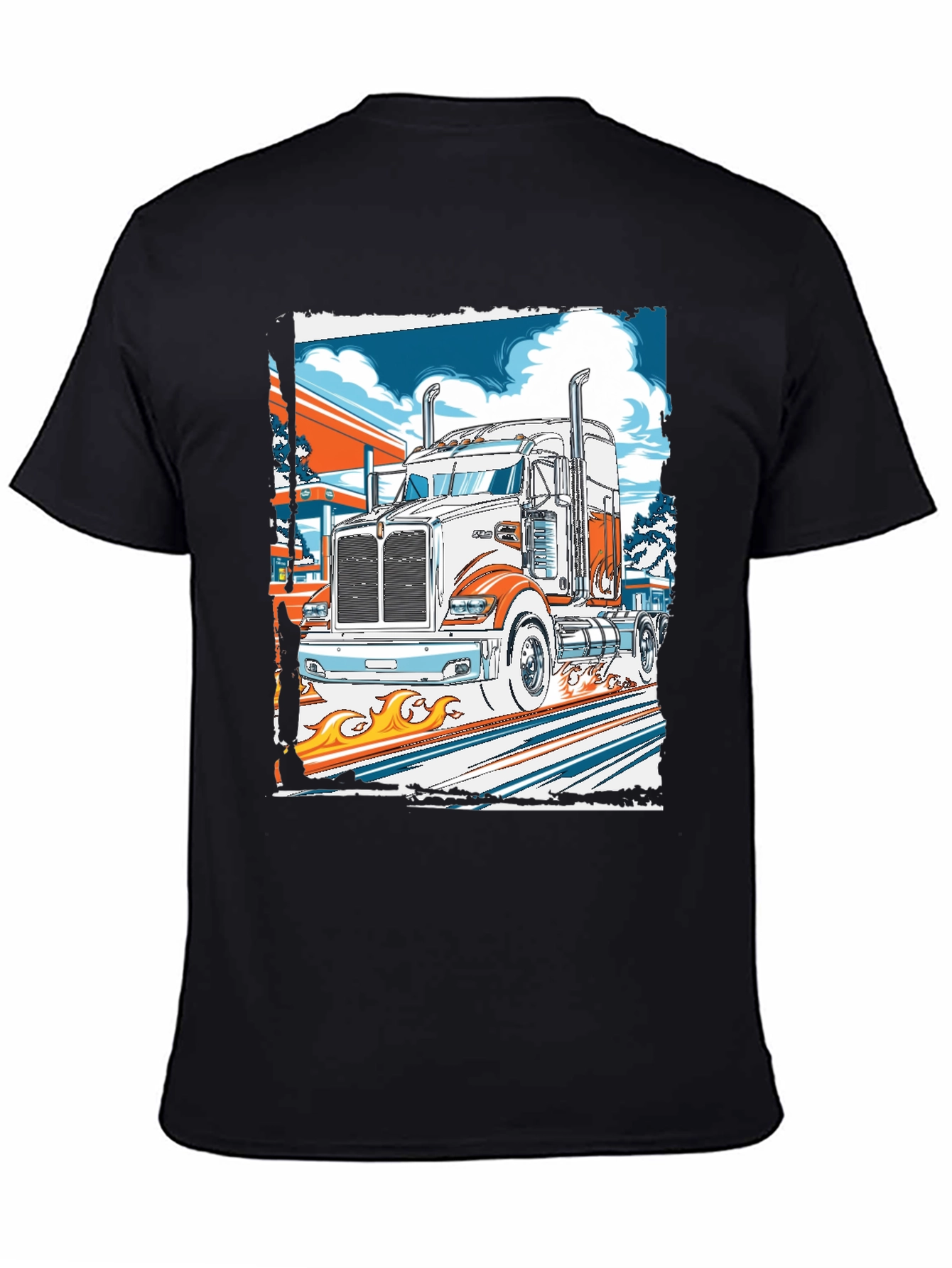 Black Truck Graphic Print Tee view 4