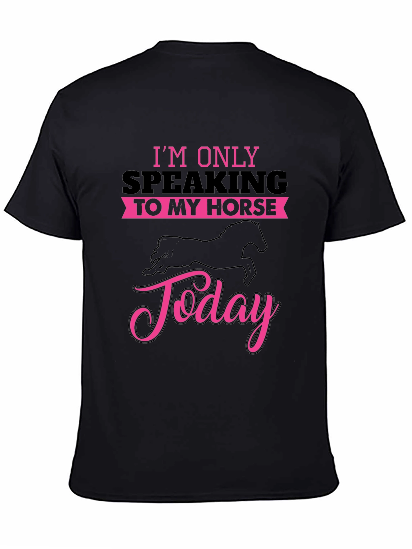 Black Horse Lover T-Shirt: "Speaking to My Horse" view 4