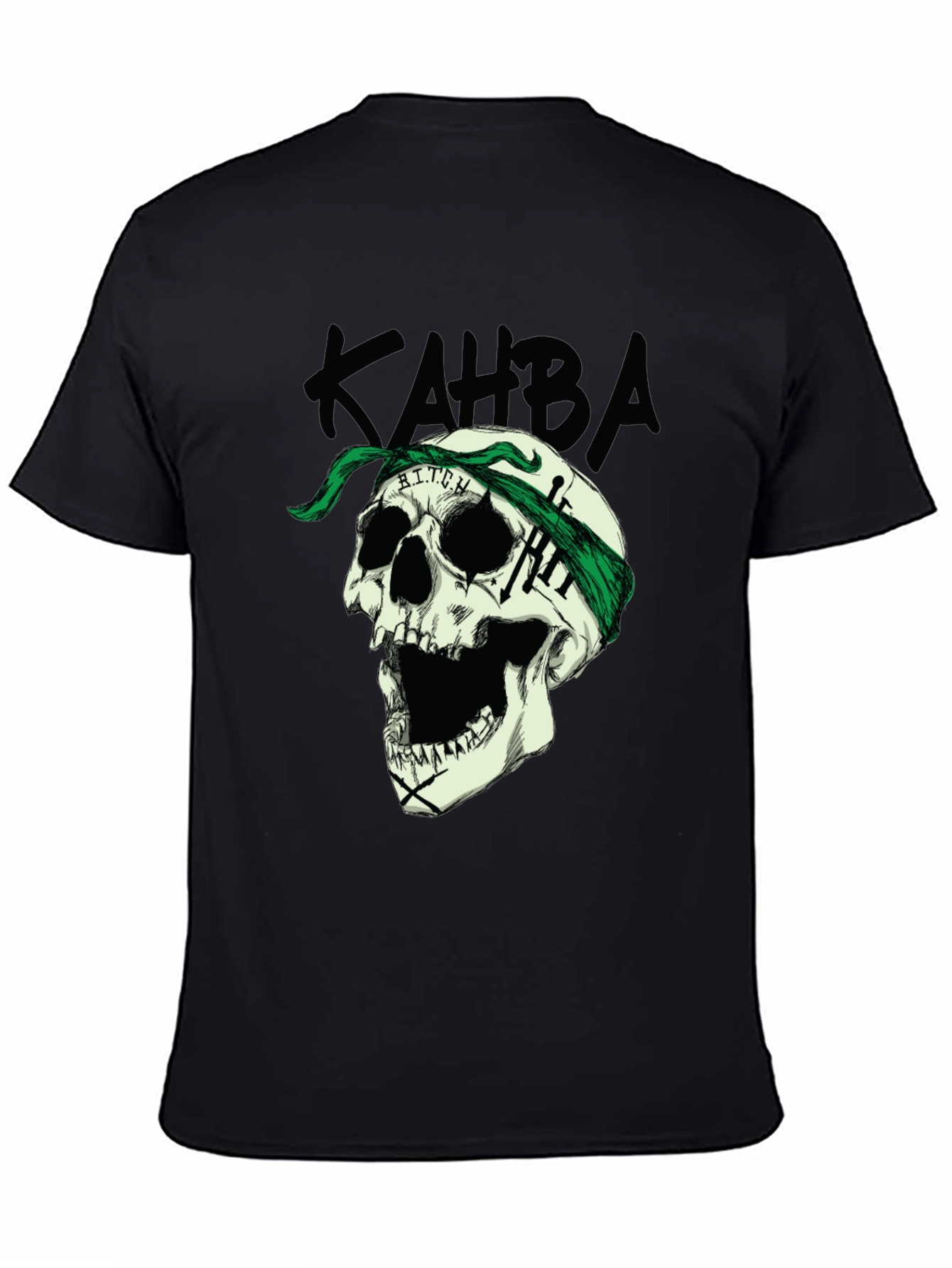 Black Skull Graphic Print Tee - Edgy Style view 4