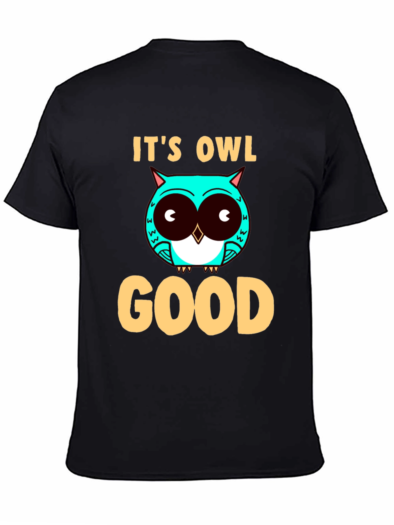 Black It's Owl Good Graphic Tee - Mens Black T-Shirt view 4