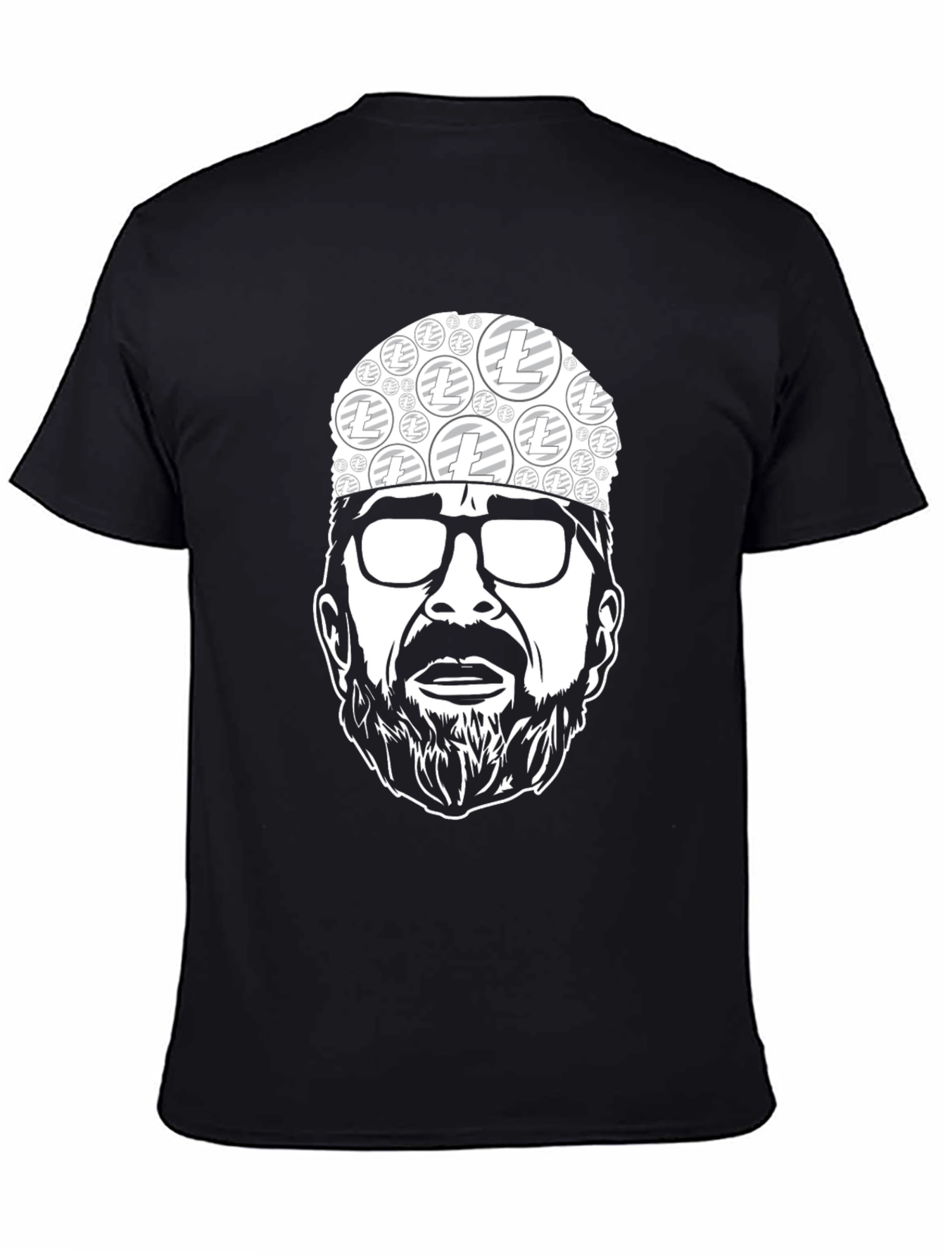 Black Black Litecoin Crypto Tee view 4