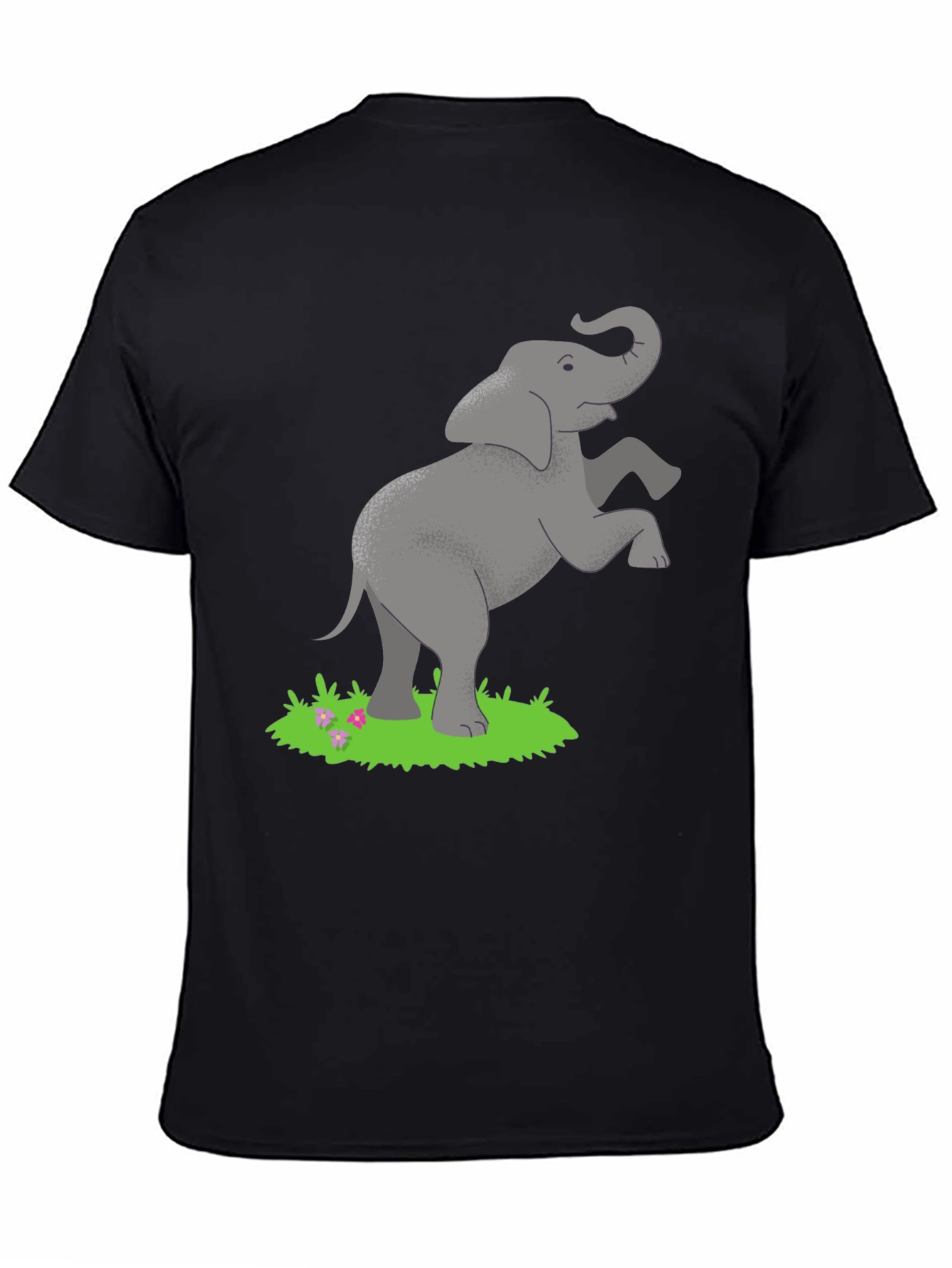 Black Elephant Graphic Tee - Classic Black Cotton Comfort view 4