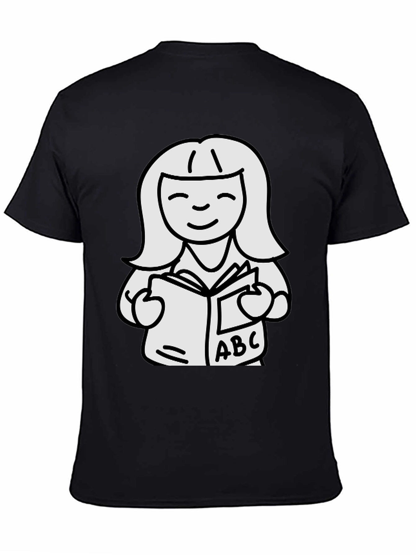 Black Bookworm Graphic Tee - Black Cotton Unisex view 4