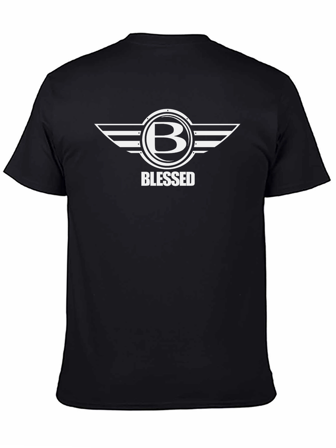 Black Blessed Graphic Tee - Black Cotton Blend Shirt view 4