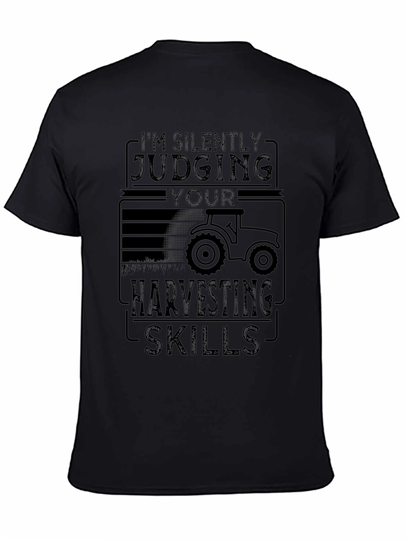 Black Silently Judging Harvesting Skills T-Shirt - Black view 4