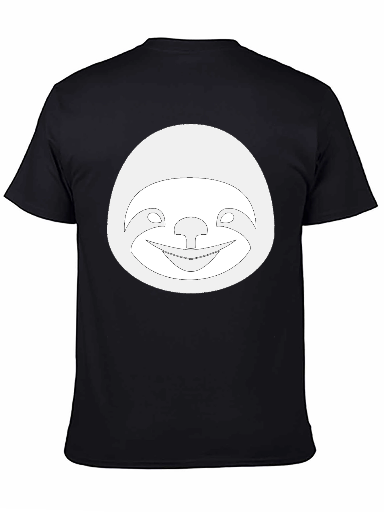 Black Funny Sloth Graphic Tee - Casual Black T-Shirt view 4