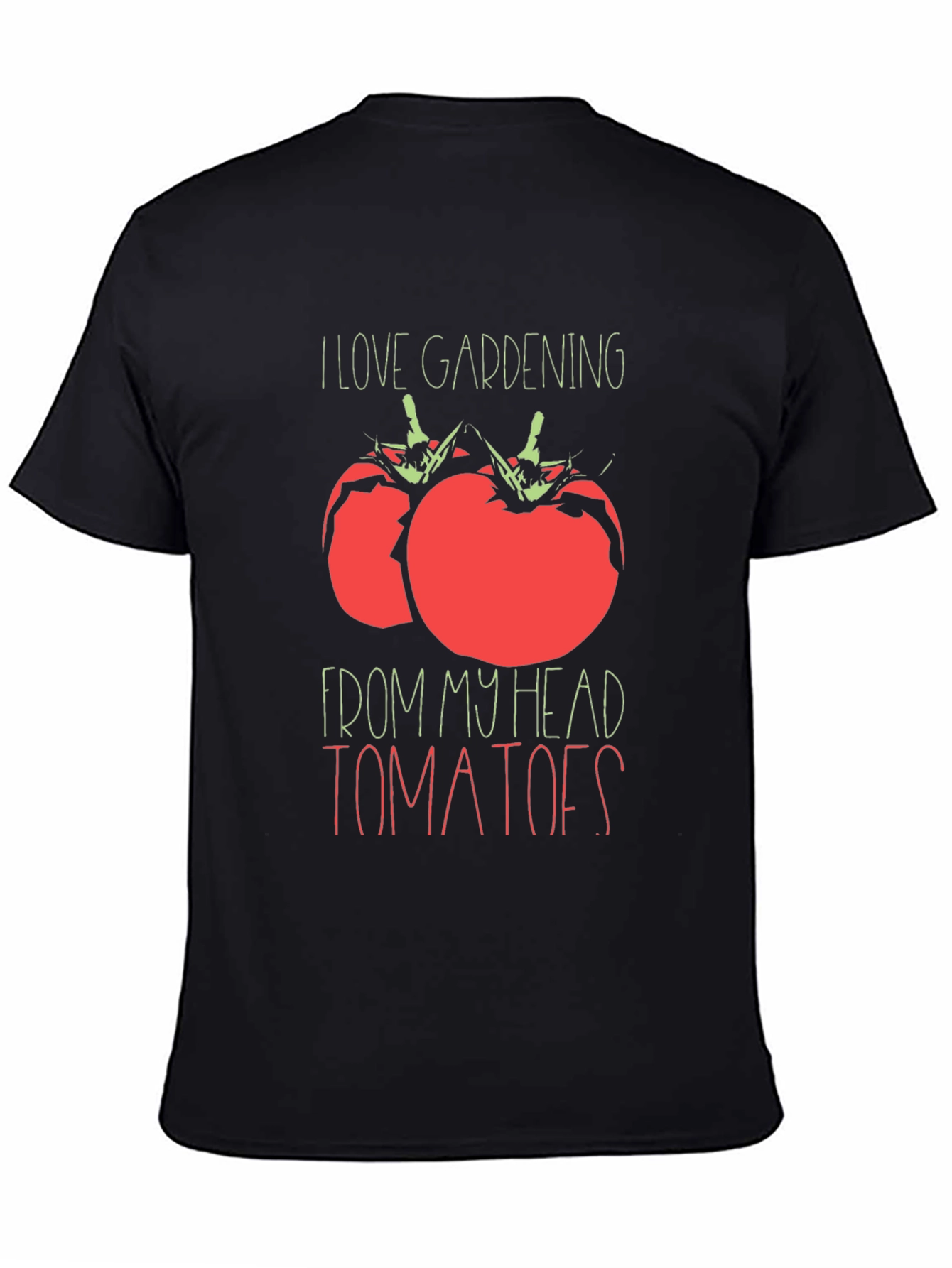 Black Gardening Tomato Graphic Tee - From My Head Tomatoes view 4