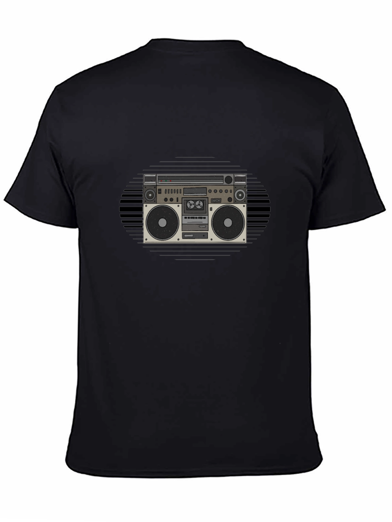 Black Retro Boombox Graphic Tee - Classic Style view 4