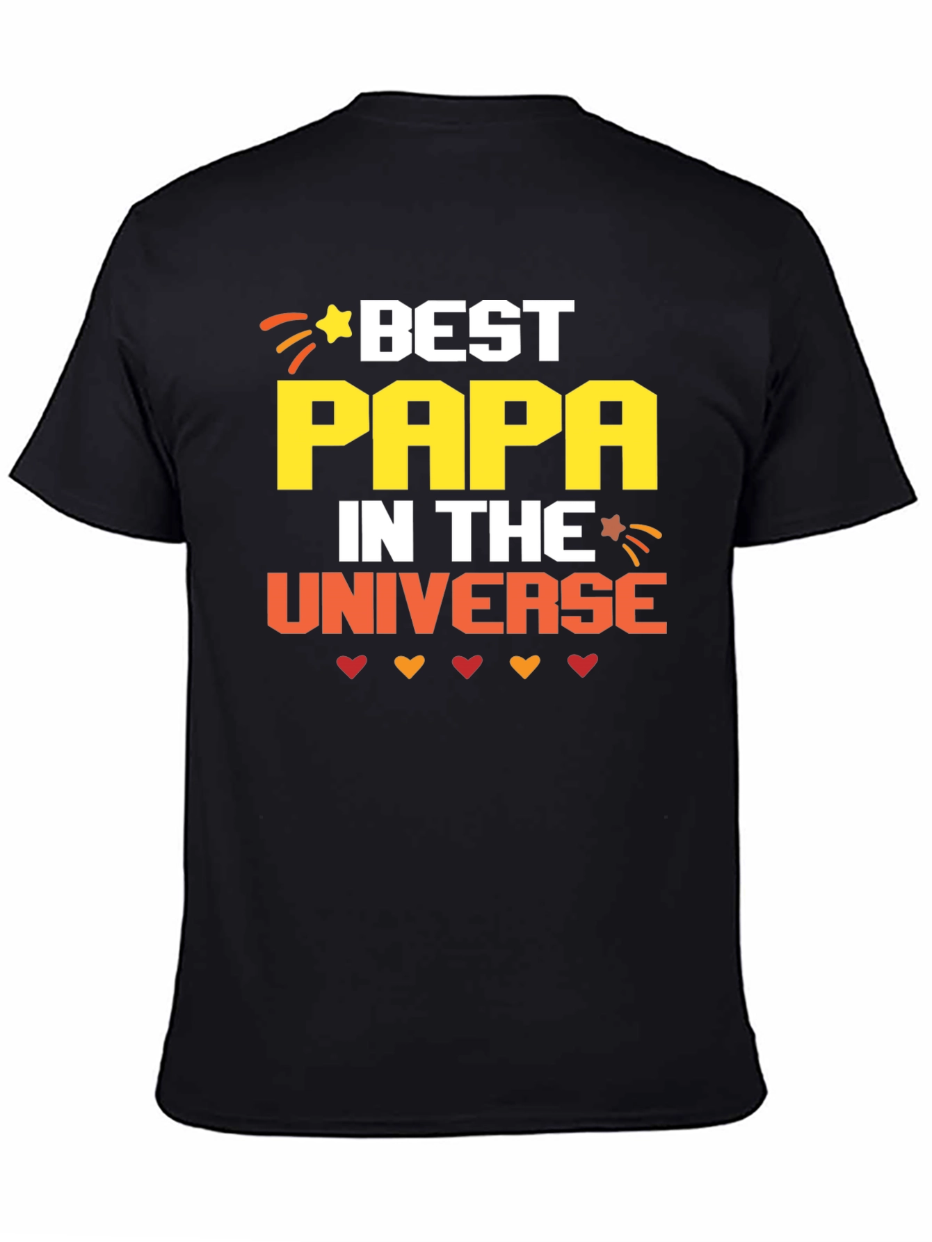 Black Best Papa in the Universe Graphic Tee view 4