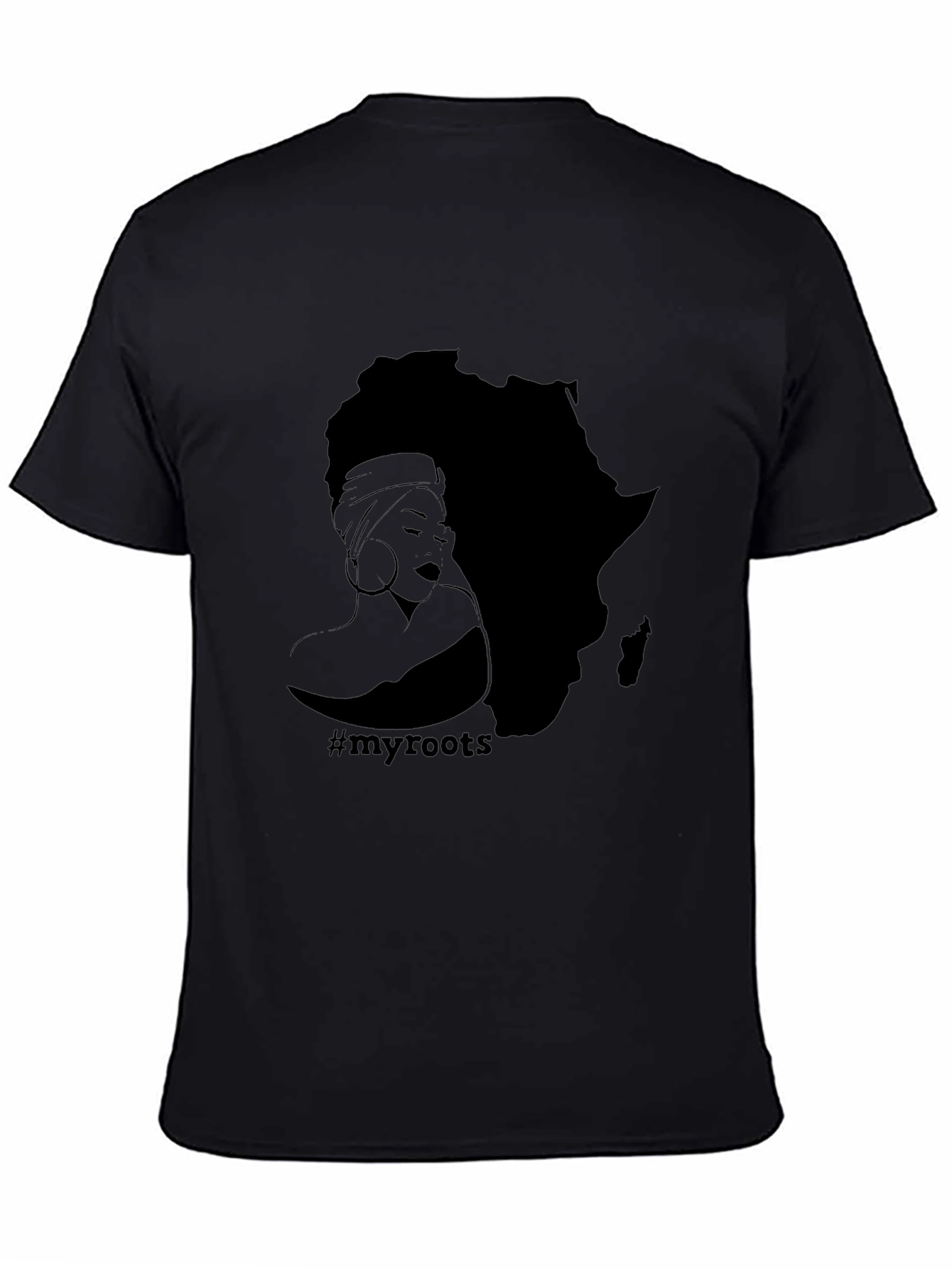 Black Afro Roots Graphic T-Shirt - Black view 4