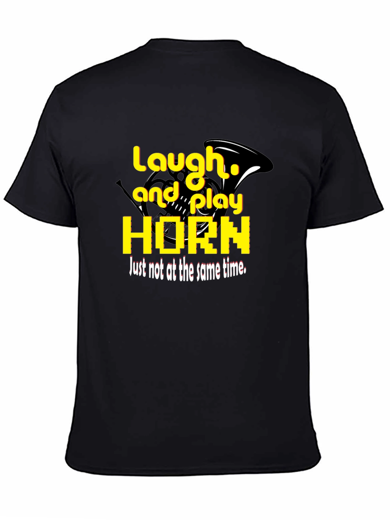 Black Laugh and Play Horn Black T-Shirt view 4