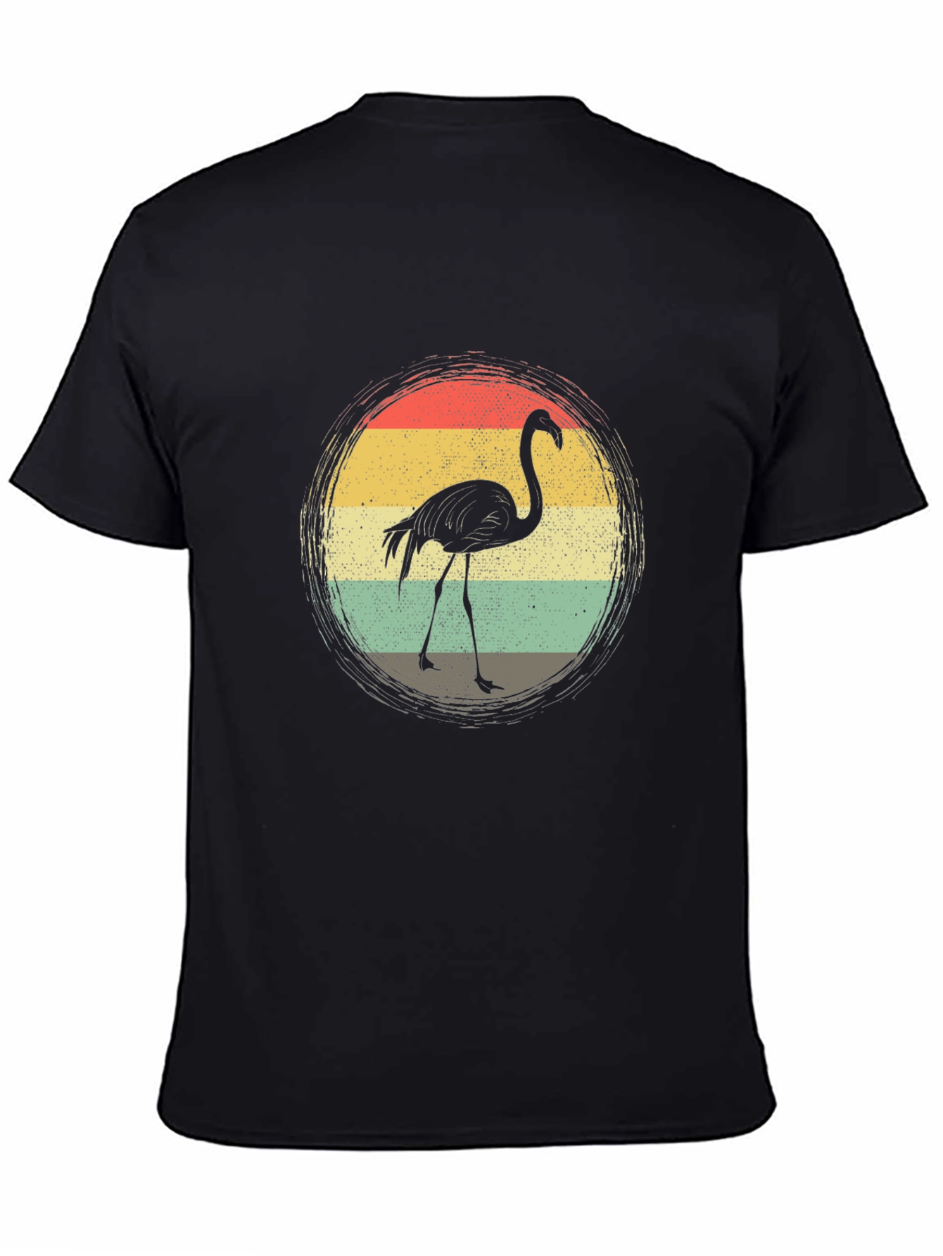 Black Retro Flamingo T-Shirt - Vintage Style Graphic Tee view 4