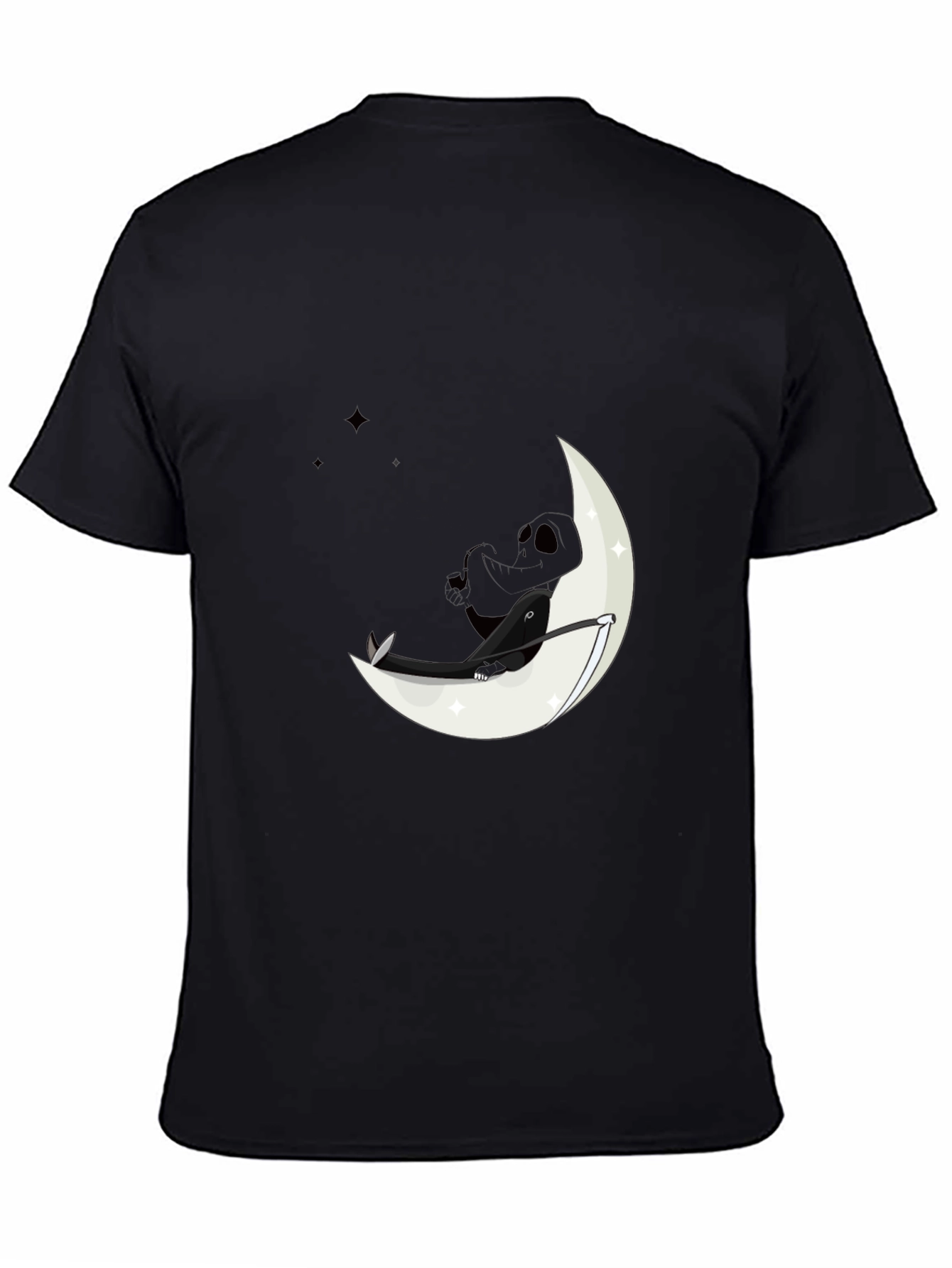 Black Moon Dreamer Graphic Tee - Black Cotton Comfort view 4
