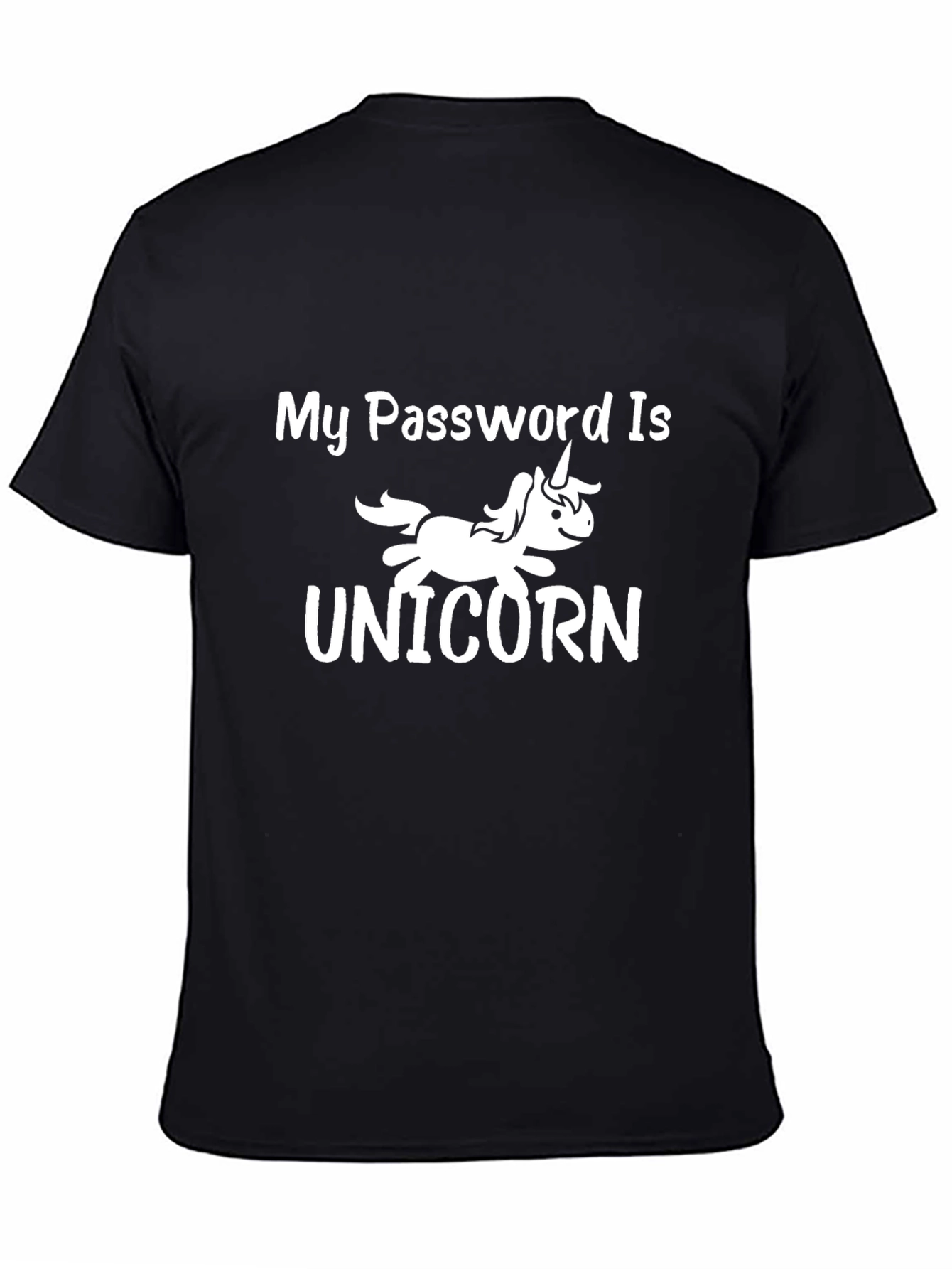 Black My Password is Unicorn Graphic T-Shirt - Black view 4