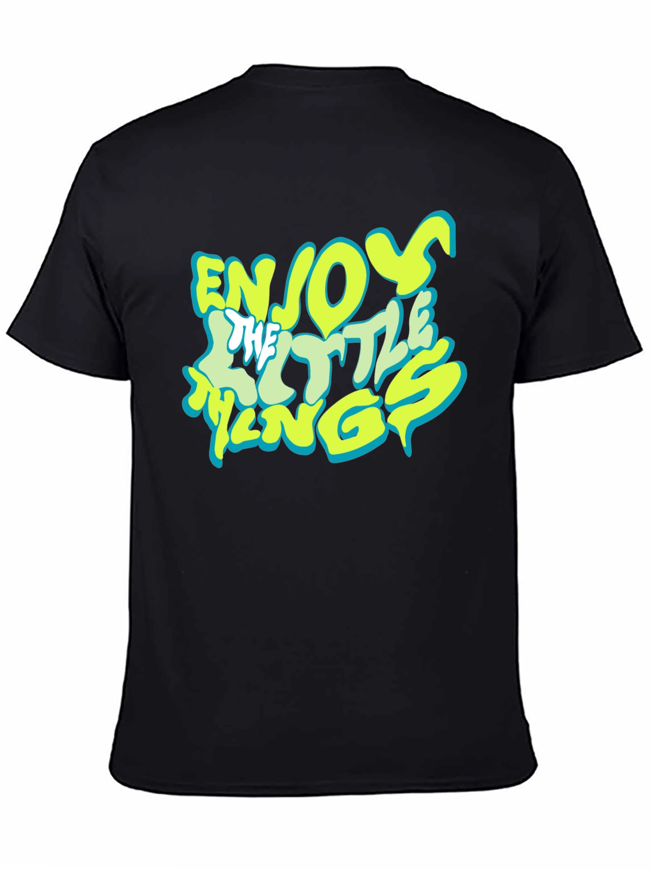 Black Enjoy The Little Things Black Graphic Tee view 4