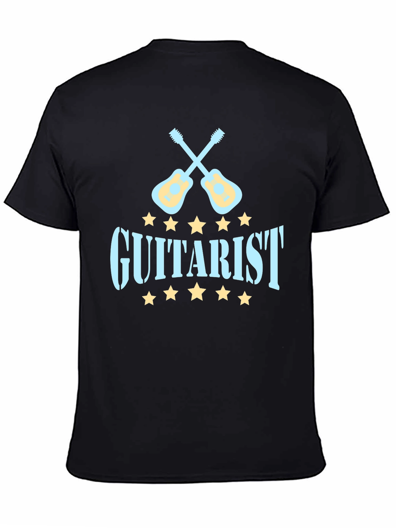 Black Guitarist Tee - Cool Music Lover T-Shirt view 4