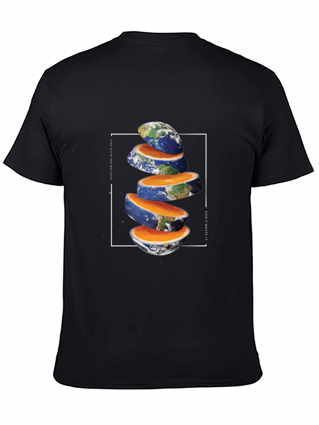 Black Sliced Earth Graphic Tee - Unique Environmental Design view 4