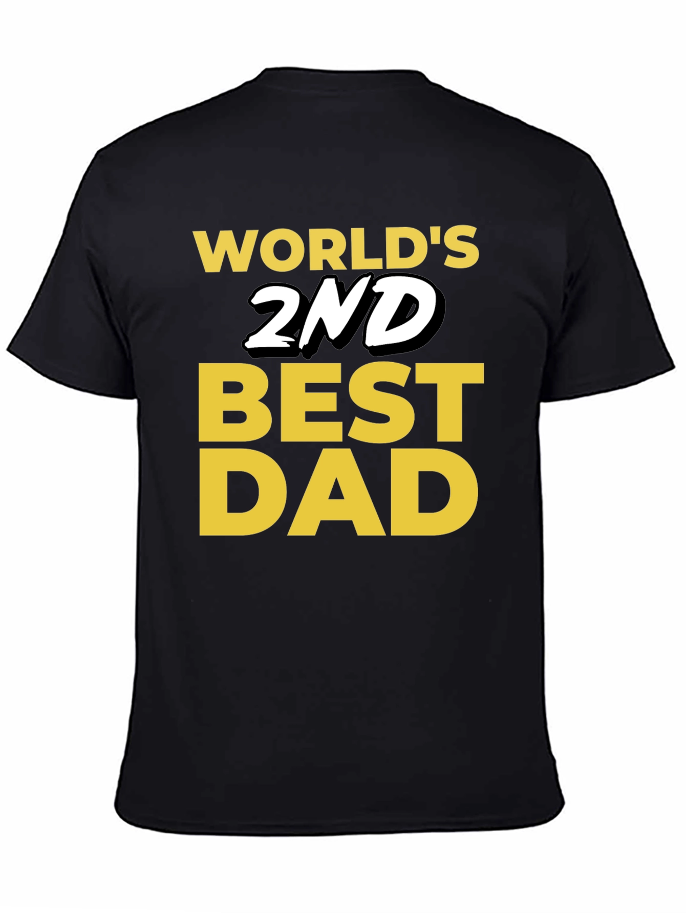 Black World's 2nd Best Dad T-Shirt - Funny Father's Day Gift view 4