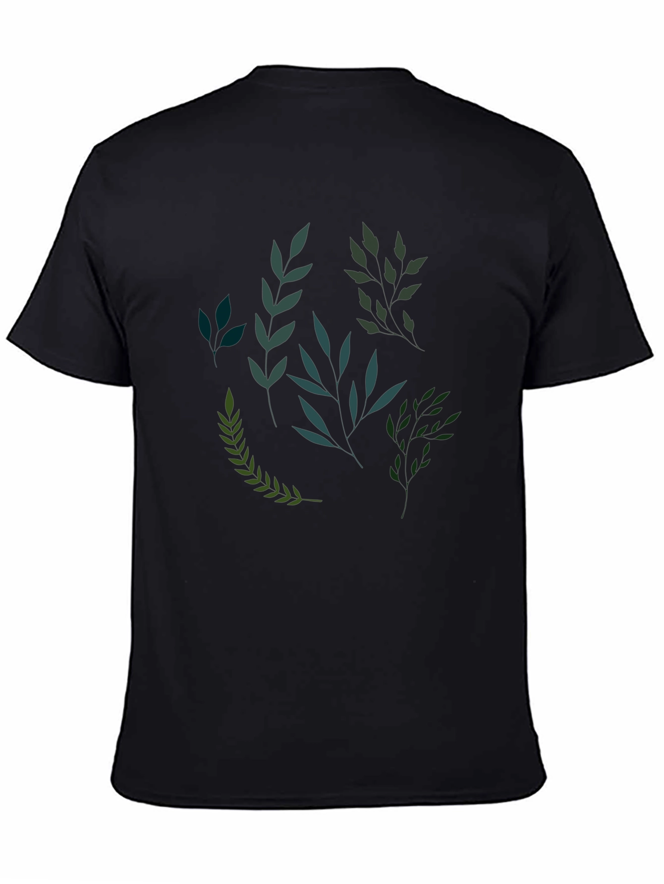 Black Botanical Print Black T-Shirt view 4