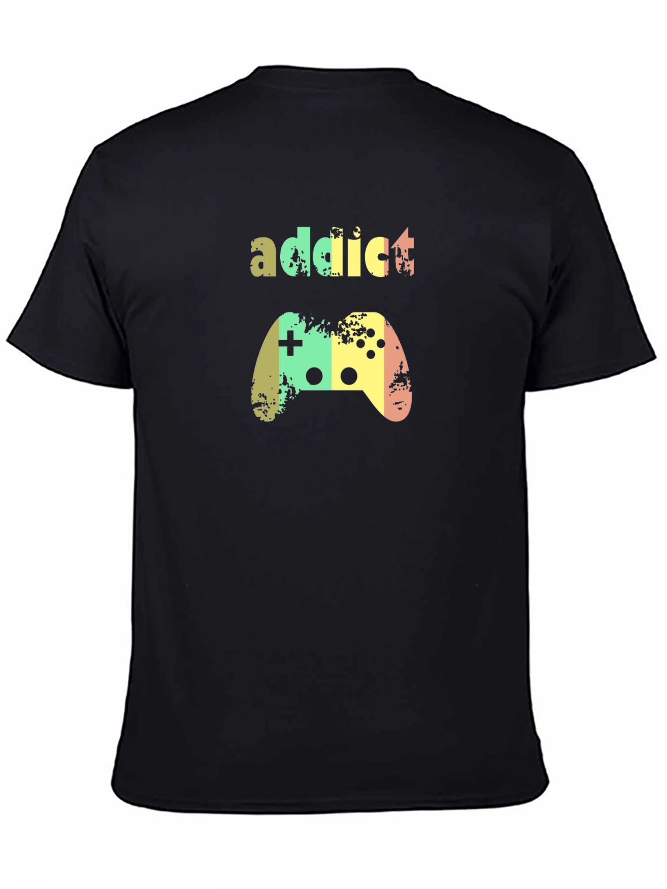 Black Gaming Addict Black T-Shirt view 4