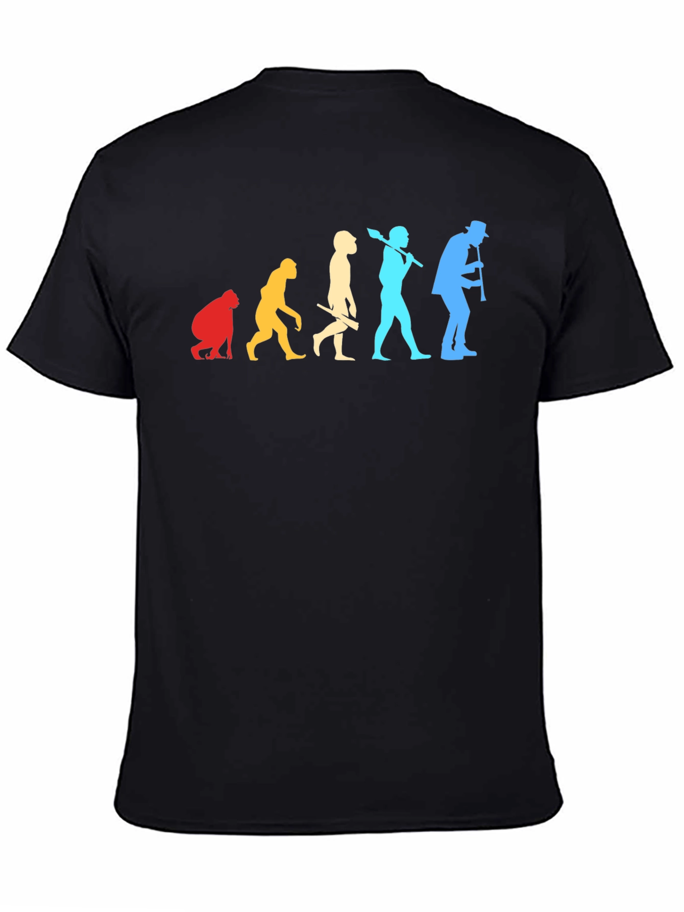 Black Evolution of Music T-Shirt view 4