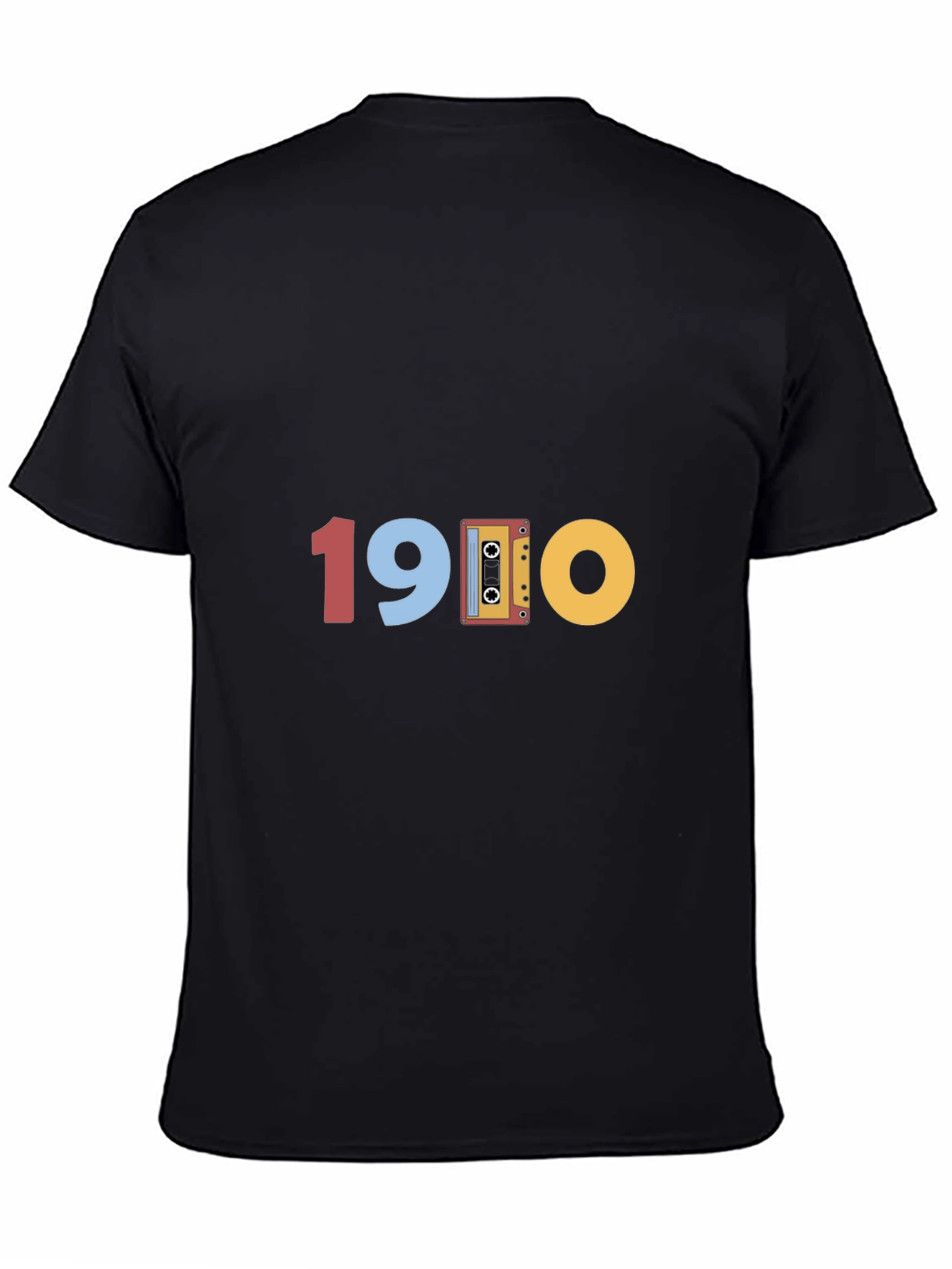 Black Retro 1980s Cassette Tape Graphic T-Shirt view 4
