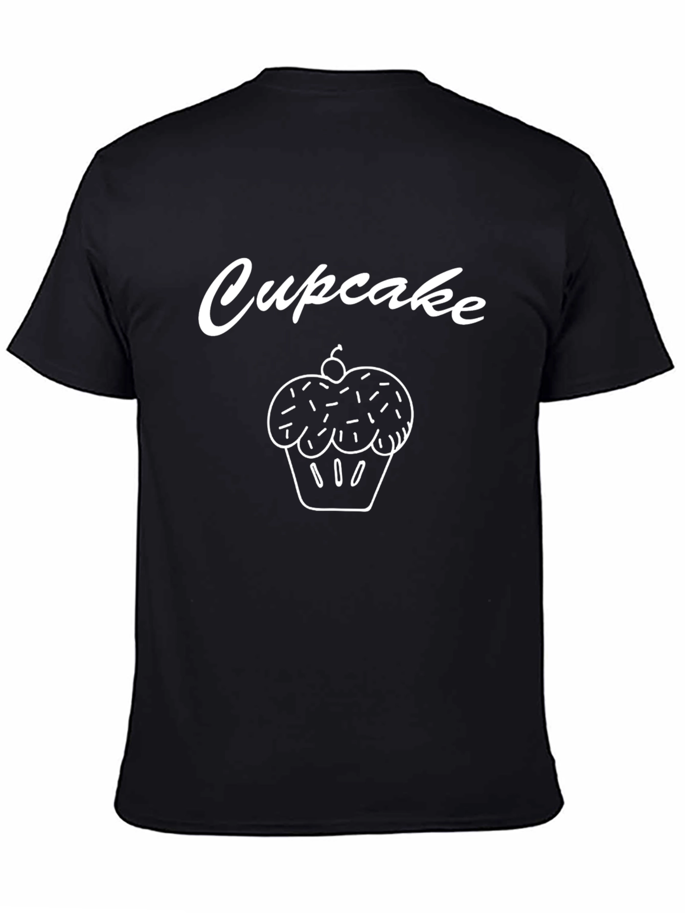 Black Cupcake Graphic Tee - Whimsical Black T-Shirt view 4