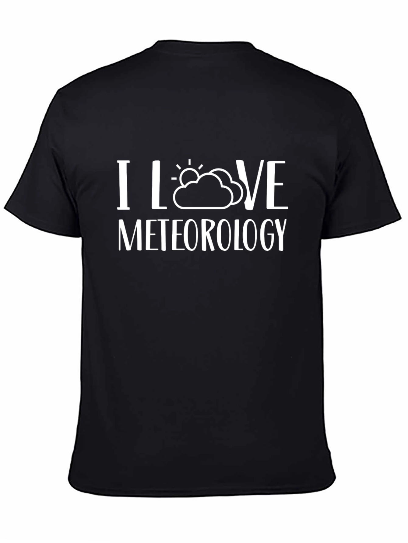 Black I Love Meteorology T-Shirt - Weather Enthusiast Tee view 4