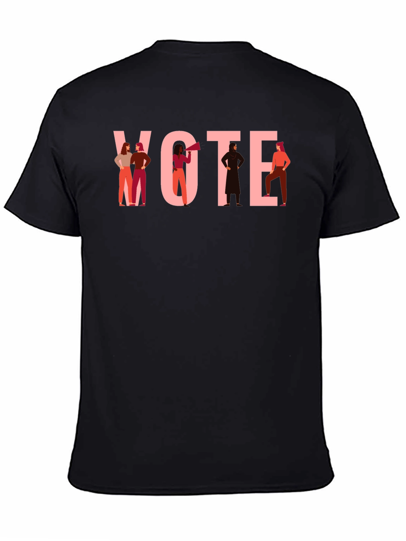 Black Feminist Vote Graphic Tee - Black view 4