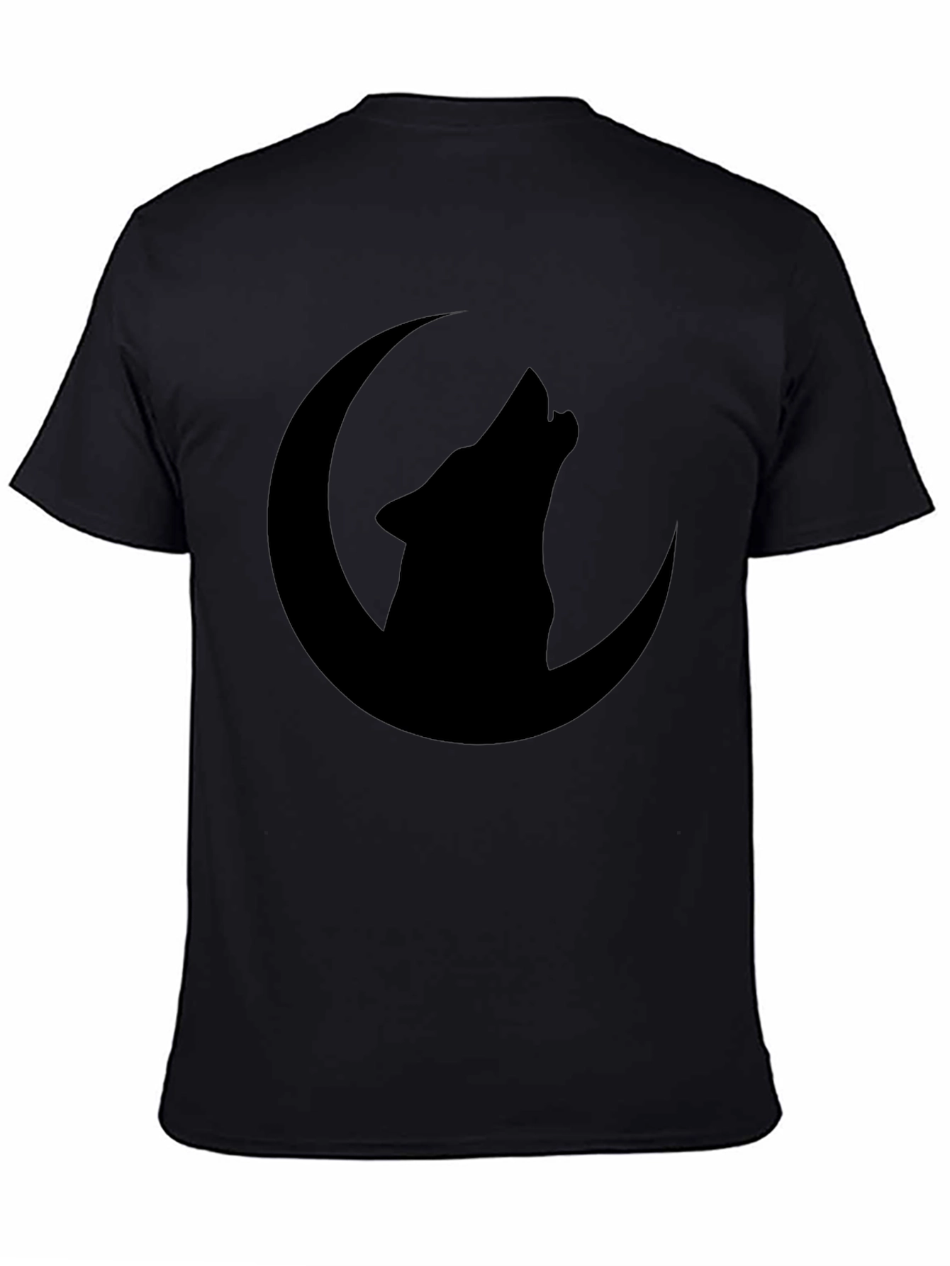 Black Wolf Moon Graphic T-Shirt - Black view 4
