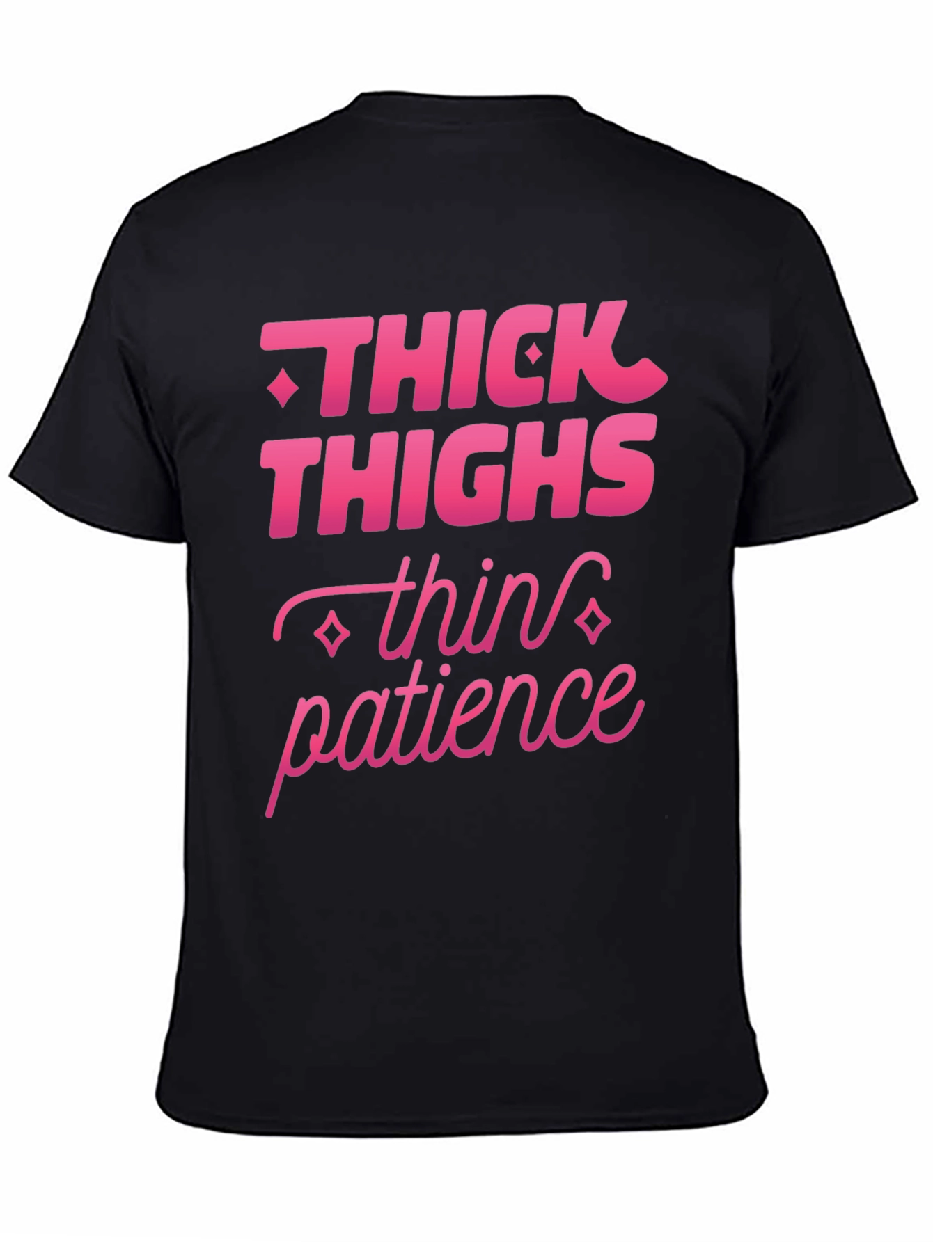 Black Thick Thighs Thin Patience Graphic Tee view 4
