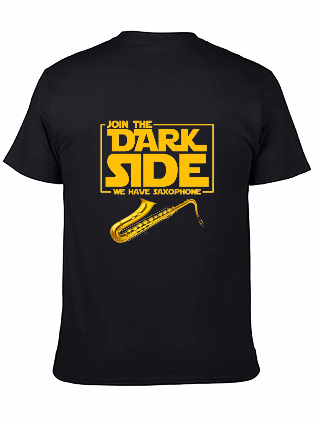 Black Join the Dark Side Saxophone Graphic T-Shirt view 4