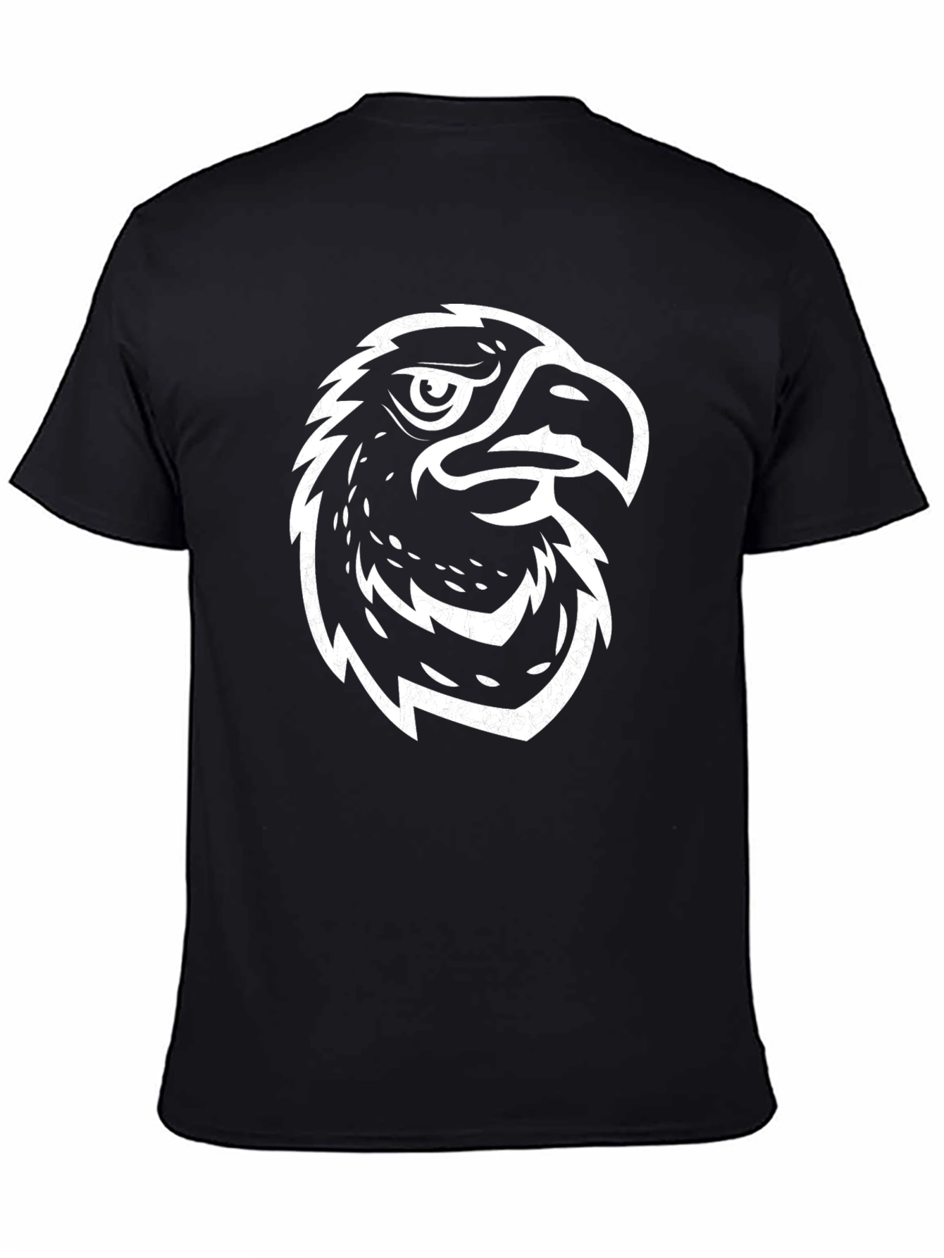 Black Bold Eagle Graphic Tee - Black Cotton Blend view 4