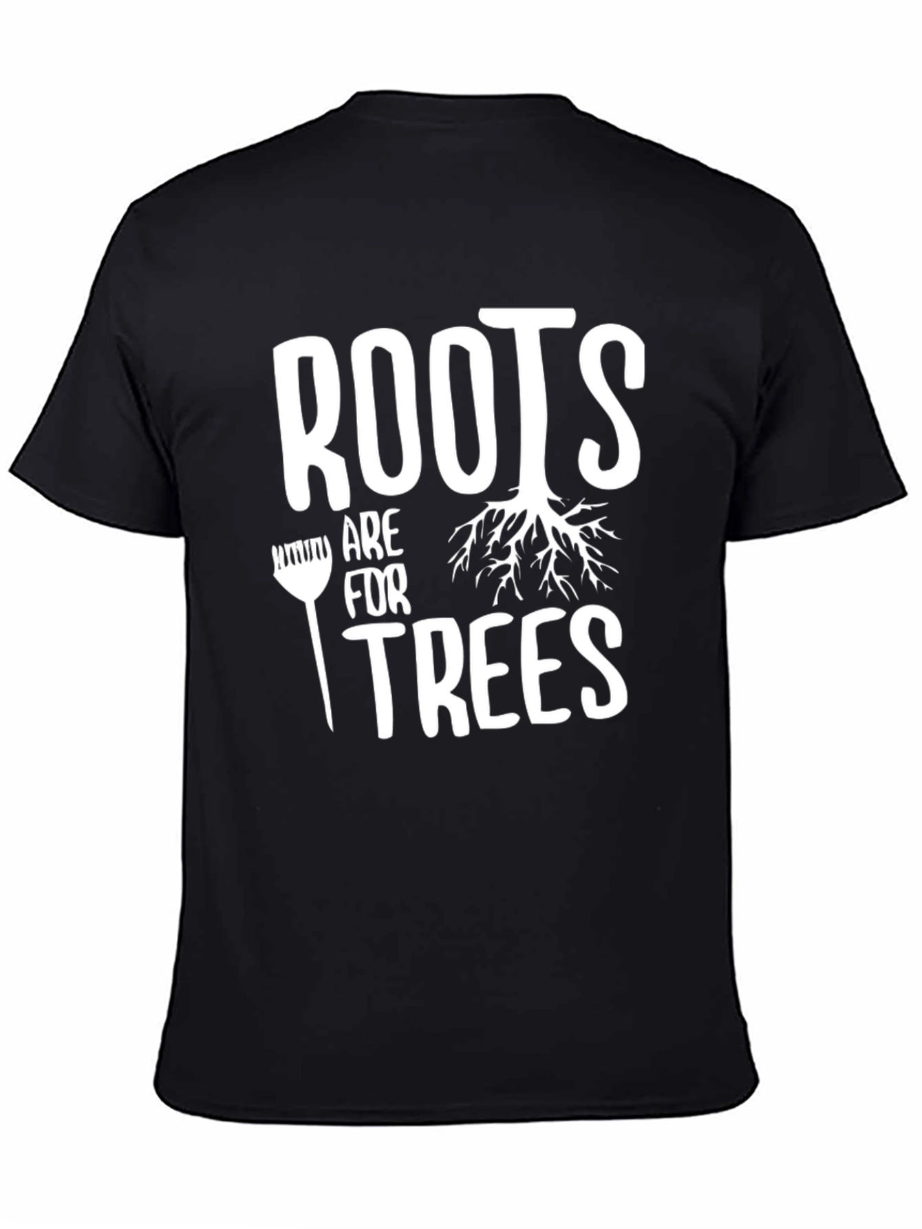 Black Roots are for Trees Graphic T-Shirt - Black Cotton Tee view 4