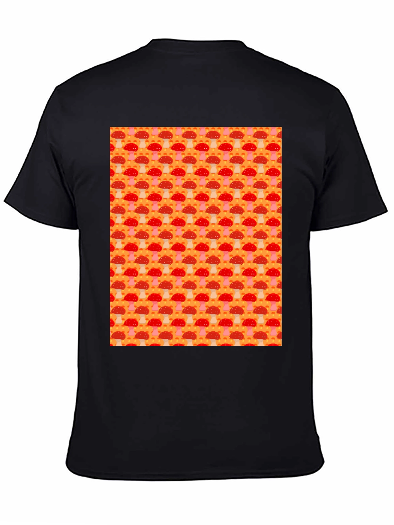 Black Mushroom Pattern Tee - Funky & Fun view 4
