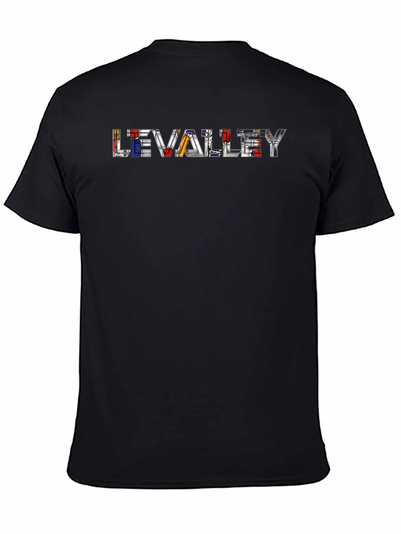 Black Levalley Graphic Print Black Tee view 4