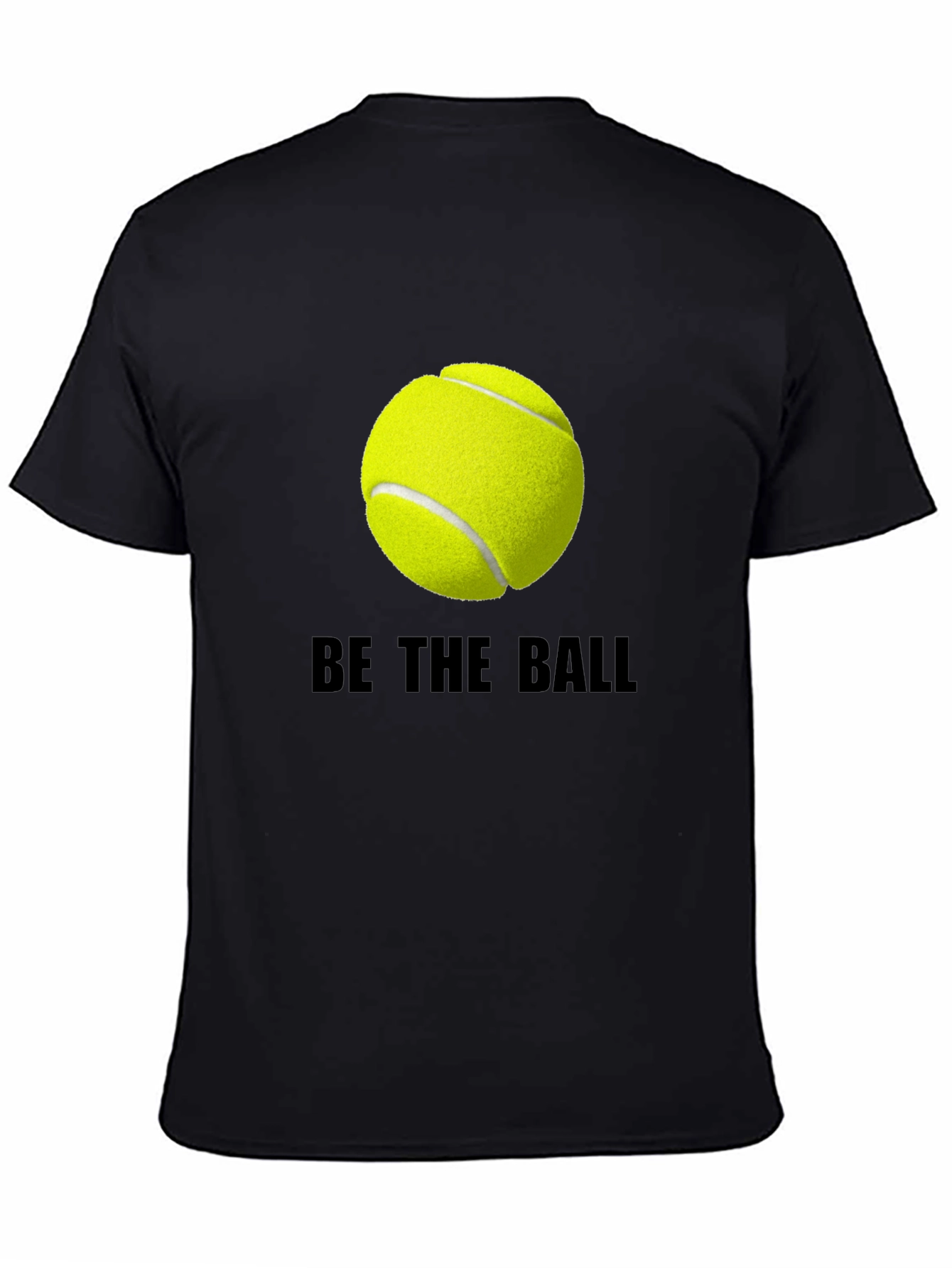 Black Be The Ball Tee: Tennis Graphic T-Shirt view 4