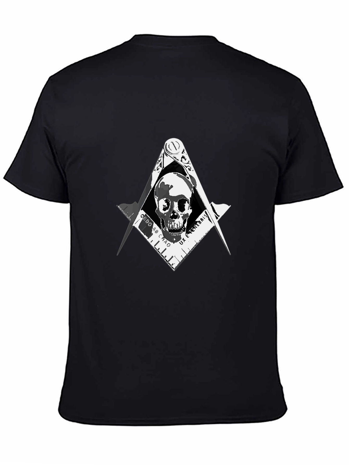 Black Skull Masonic T-Shirt - Men's Graphic Tee view 4